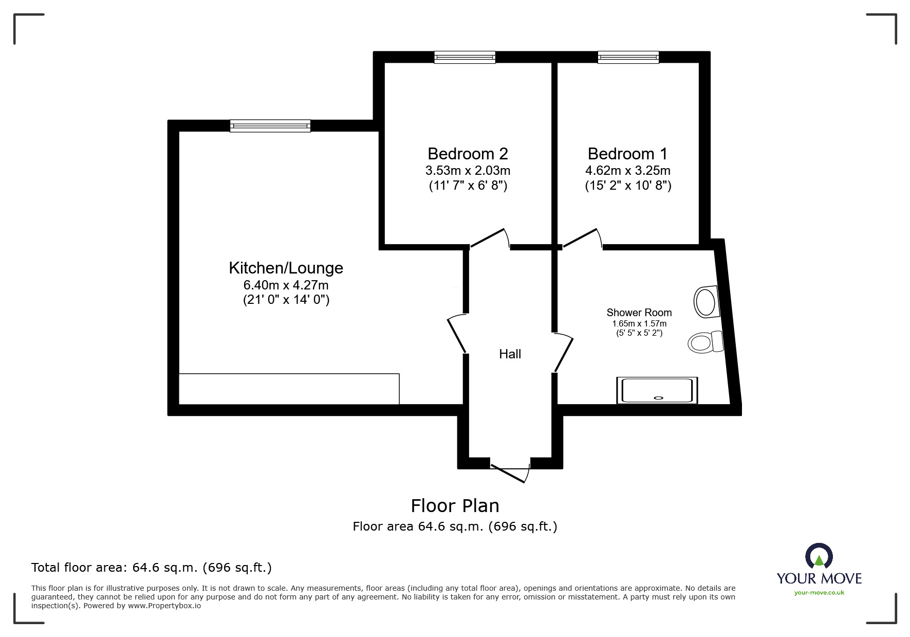 Floorplan of 2 bedroom  Flat to rent, Lee Circle, Leicester, Leicestershire, LE1