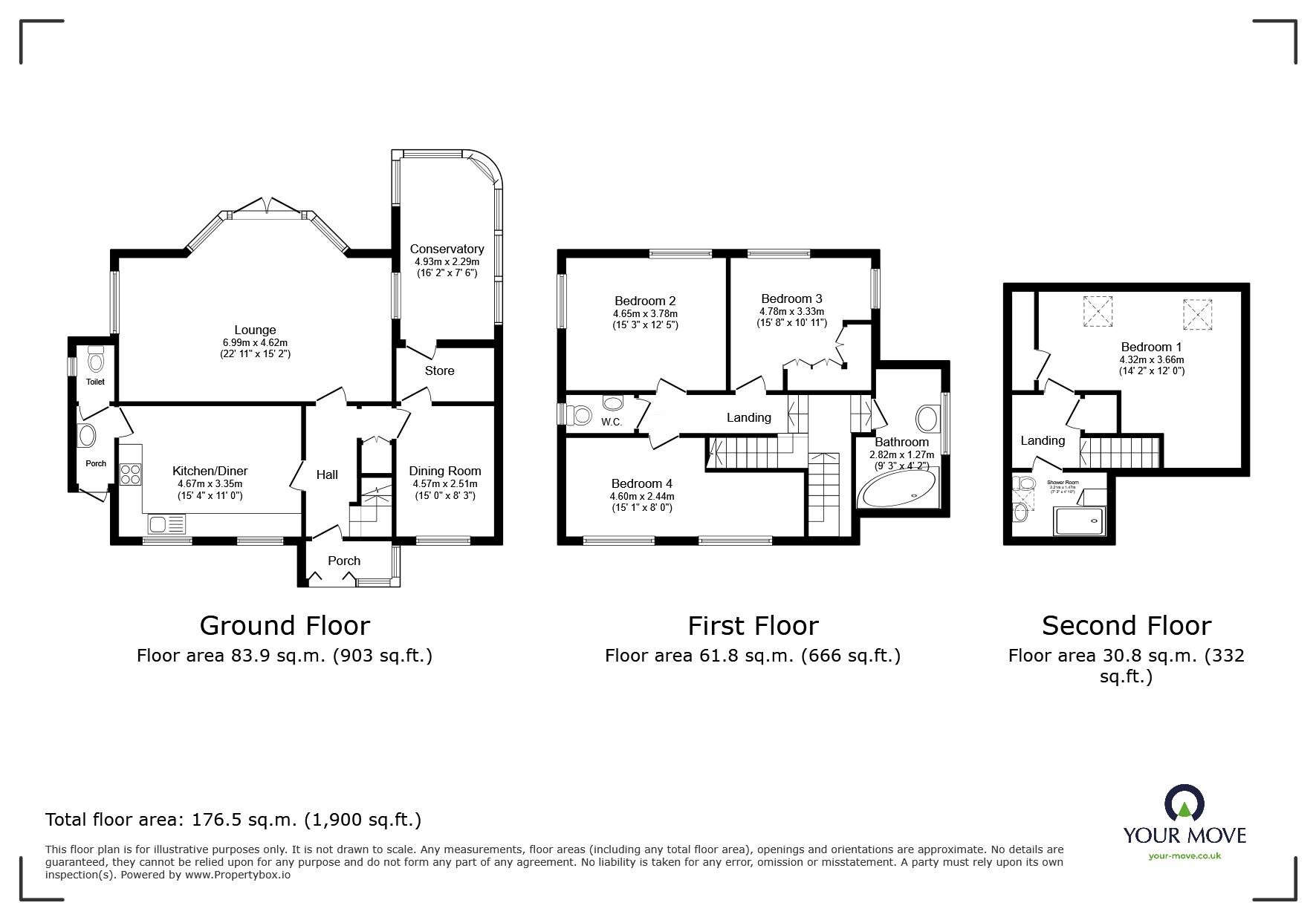 Floorplan of 4 bedroom Detached House for sale, Marydene Drive, Leicester, Leicestershire, LE5