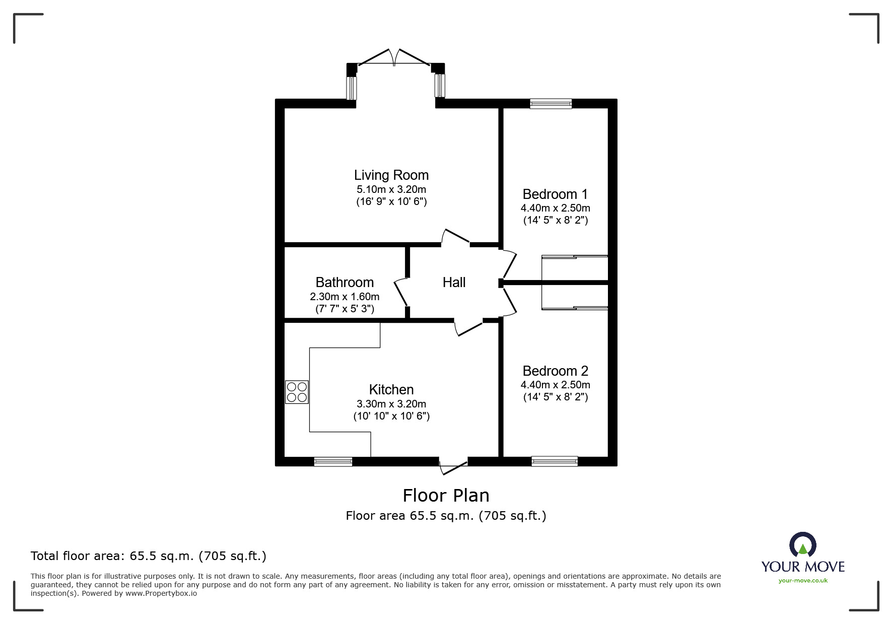 Floorplan of 2 bedroom Semi Detached Bungalow to rent, Tournament Road, Glenfield, Leicestershire, LE3