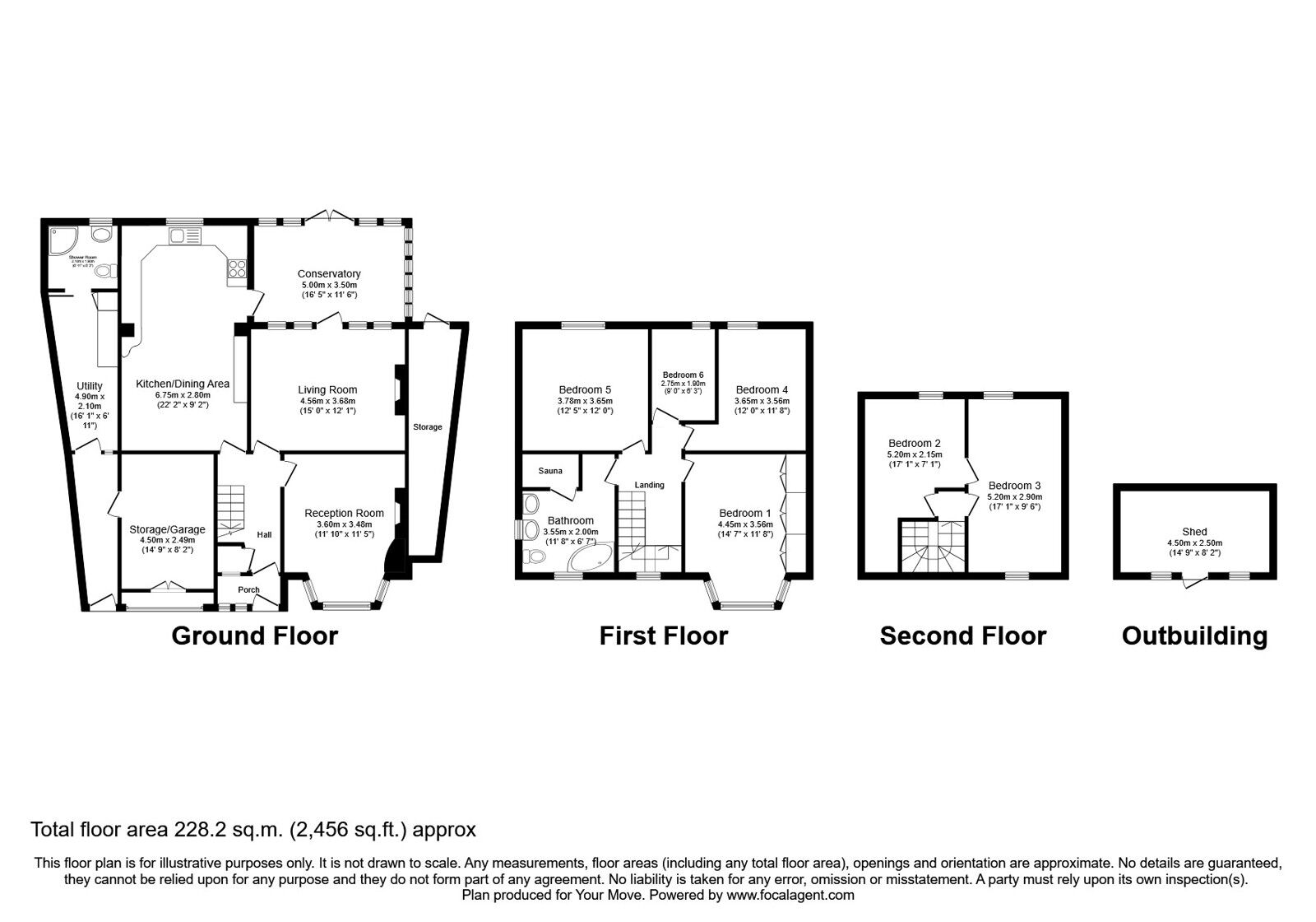 Floorplan of 6 bedroom Detached House for sale, Ainsdale Road, Leicester, Leicestershire, LE3