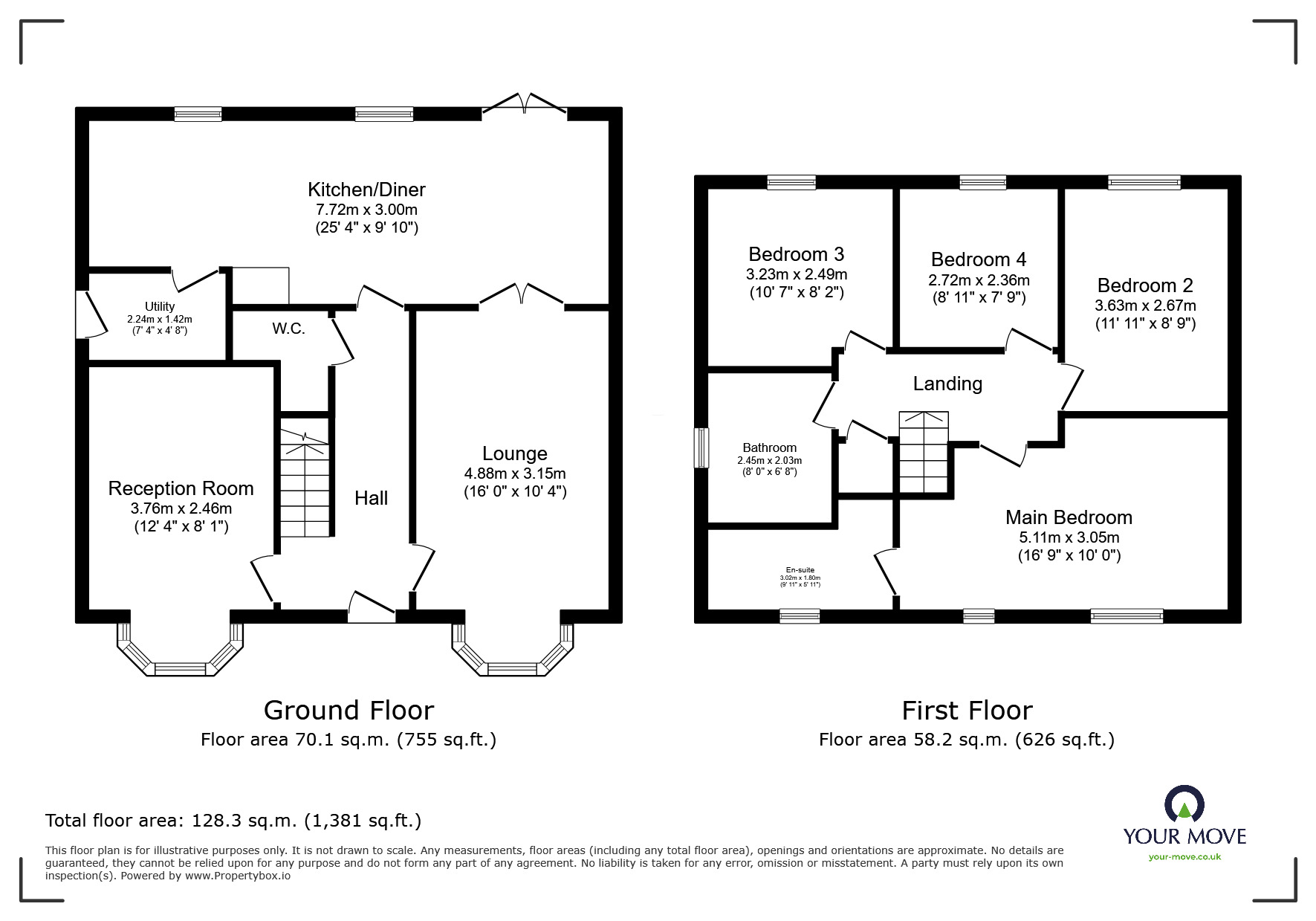 Floorplan of 4 bedroom Detached House for sale, Sandpit Drive, Birstall, Leicestershire, LE4