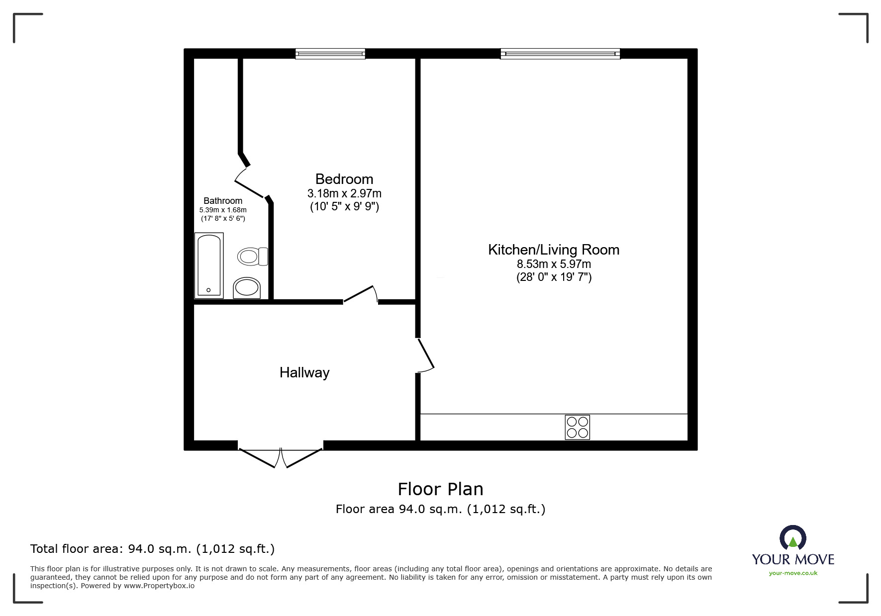 Floorplan of 1 bedroom  Flat to rent, Morledge Street, Leicester, Leicestershire, LE1