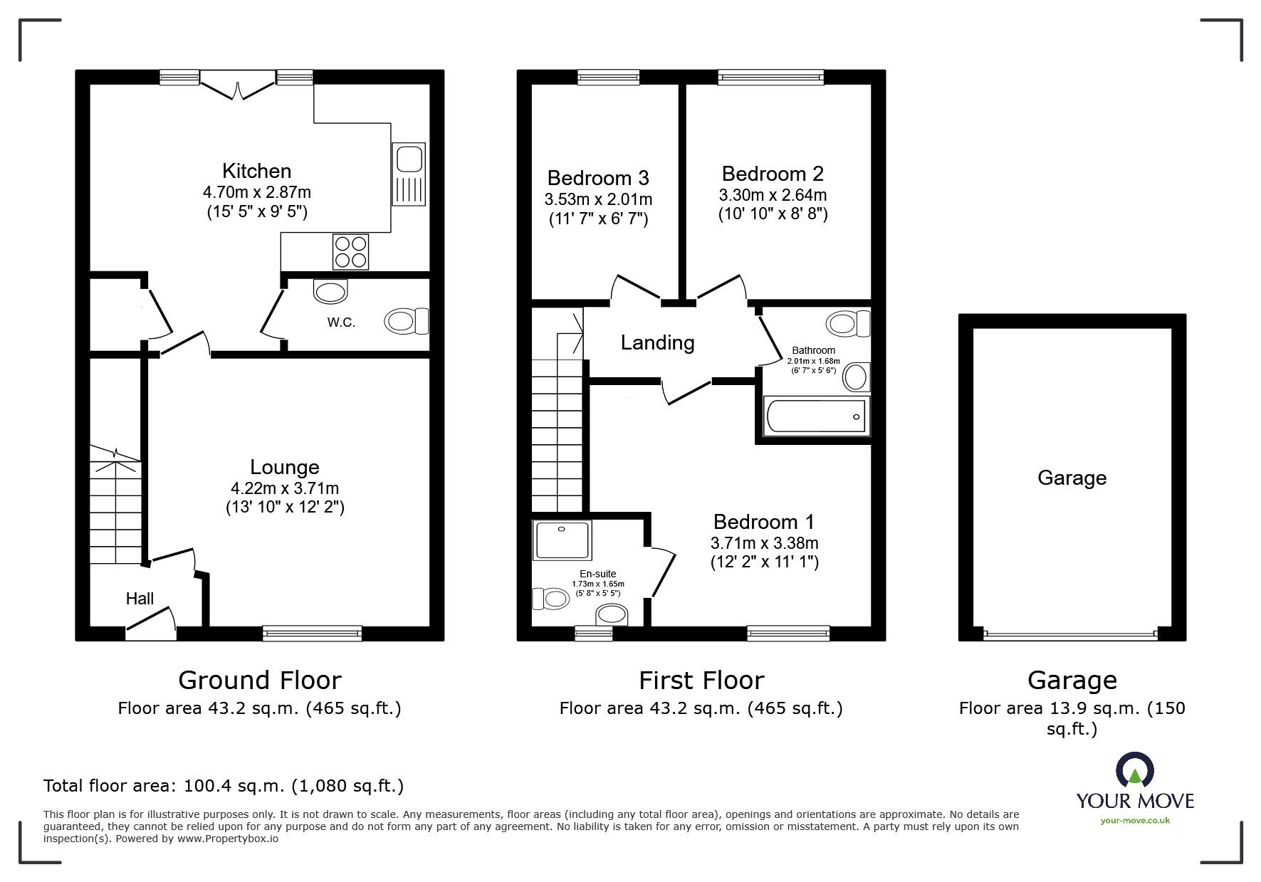 Floorplan of 3 bedroom Semi Detached House for sale, Hackness Road, Hamilton, Leicestershire, LE5