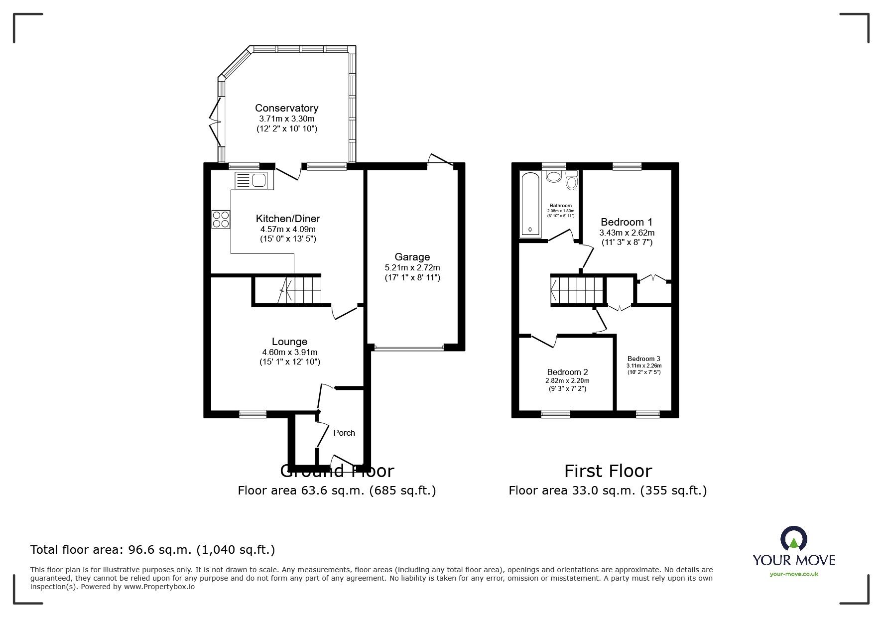 Floorplan of 3 bedroom Link Detached House for sale, Copeland Road, Birstall, Leicestershire, LE4