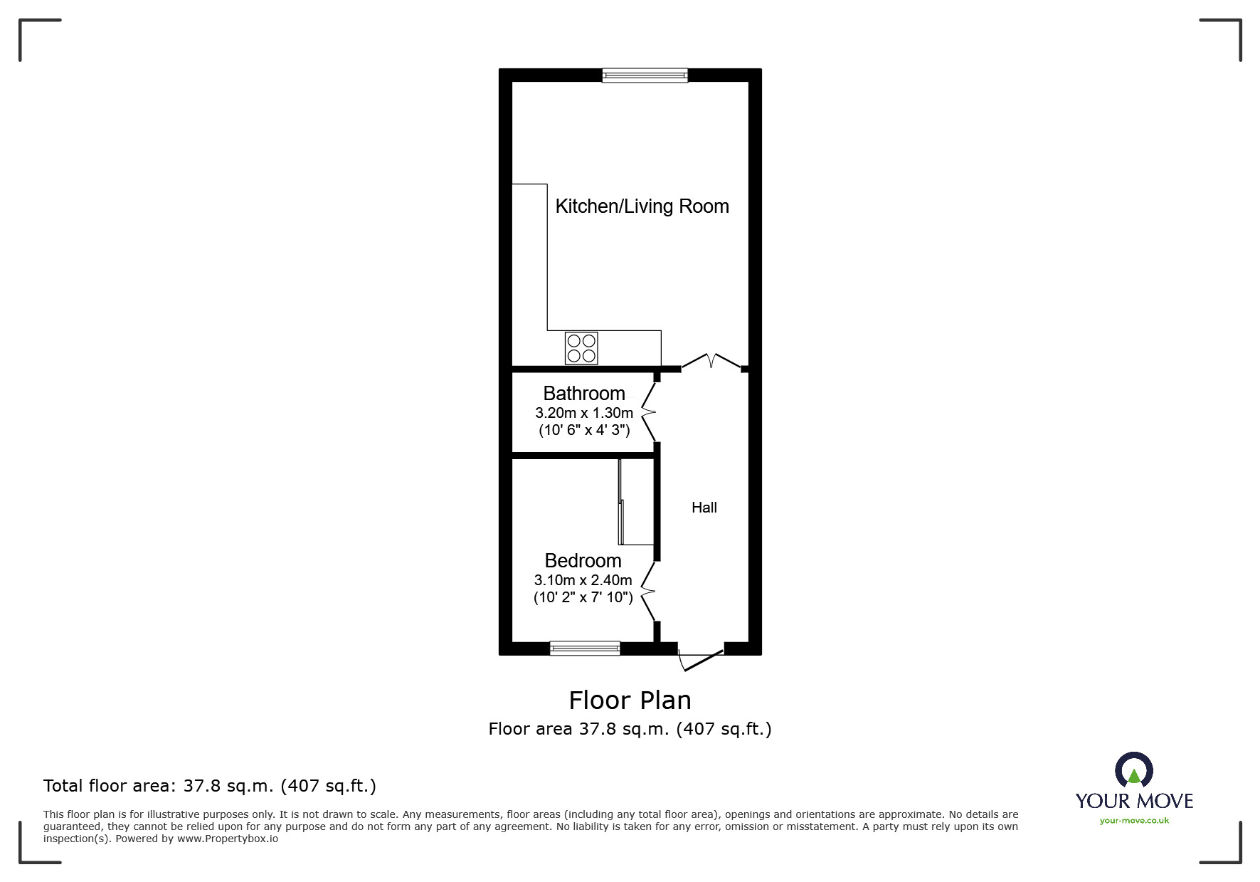 Floorplan of 1 bedroom Flat to rent, Quainton Road, Leicester, Leicestershire, LE2
