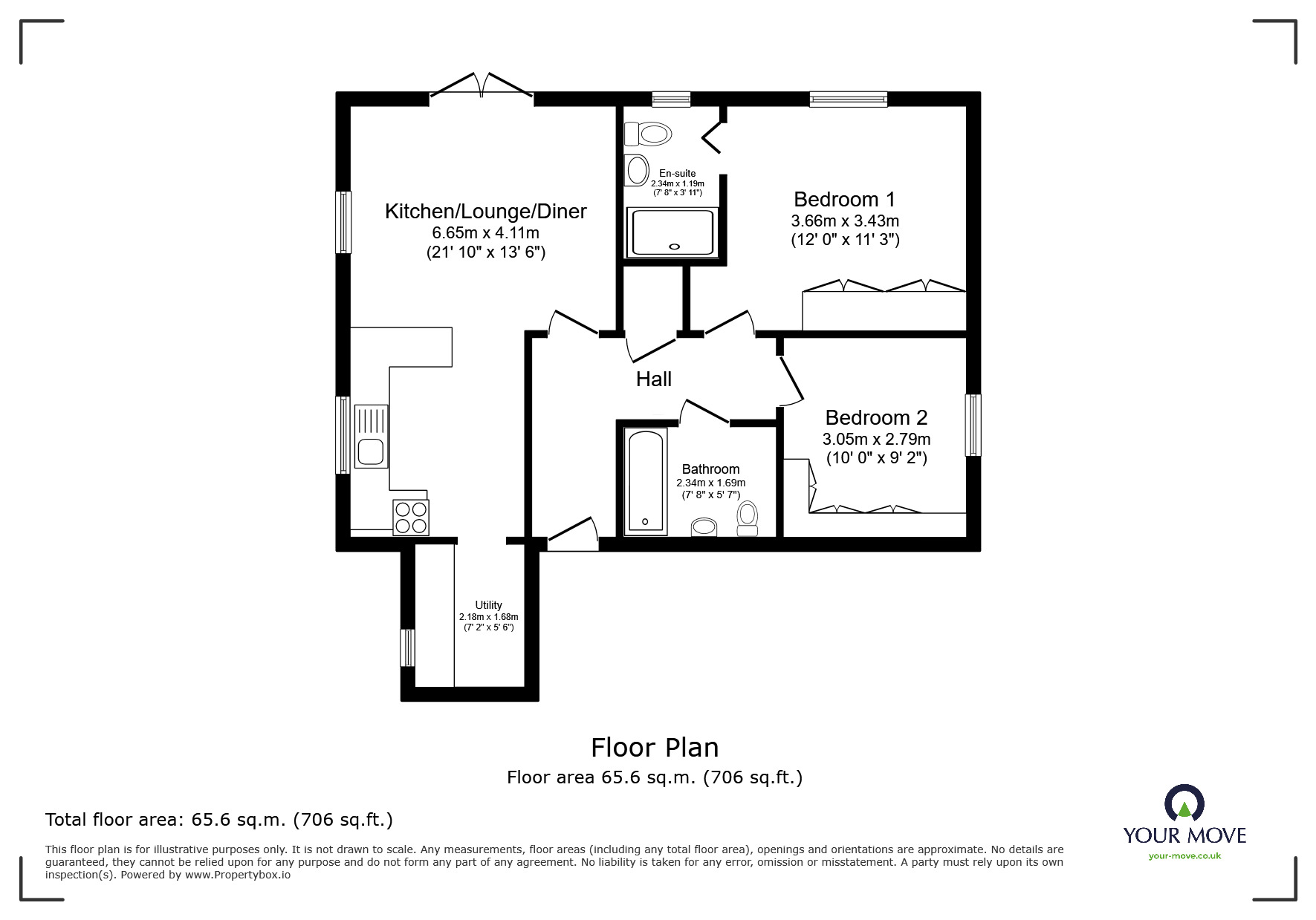 Floorplan of 2 bedroom  Flat for sale, Saxthorpe Road, Hamilton, Leicestershire, LE5