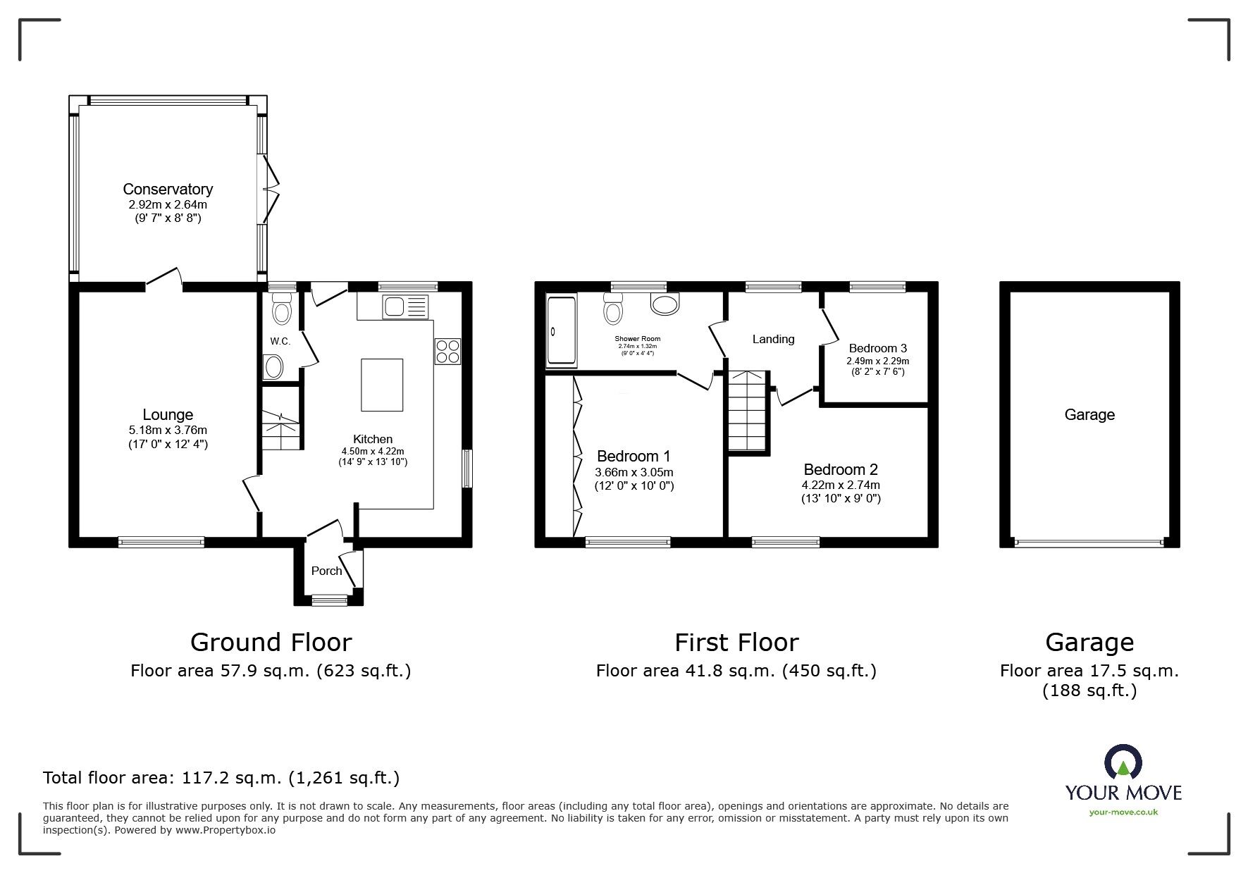 Floorplan of 3 bedroom Semi Detached House for sale, Rose Farm Close, Leicester, Leicestershire, LE3