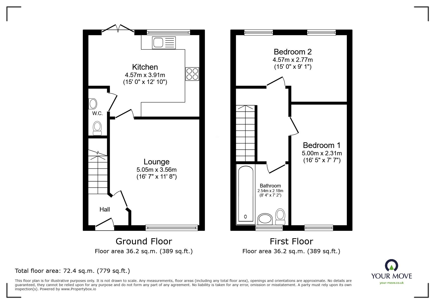 Floorplan of 2 bedroom Semi Detached House for sale, Getliffe Road, Leicester, Leicestershire, LE4