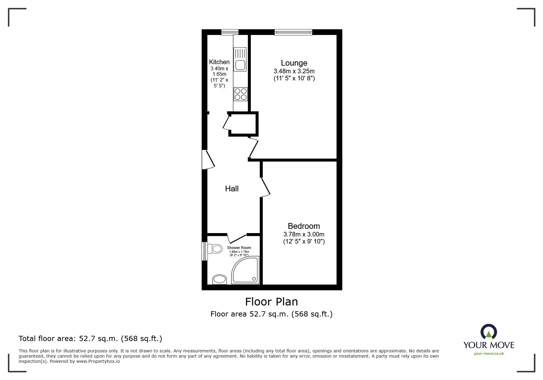 Floorplan of 1 bedroom  Flat for sale, Lansdowne Road, Leicester, Leicestershire, LE2