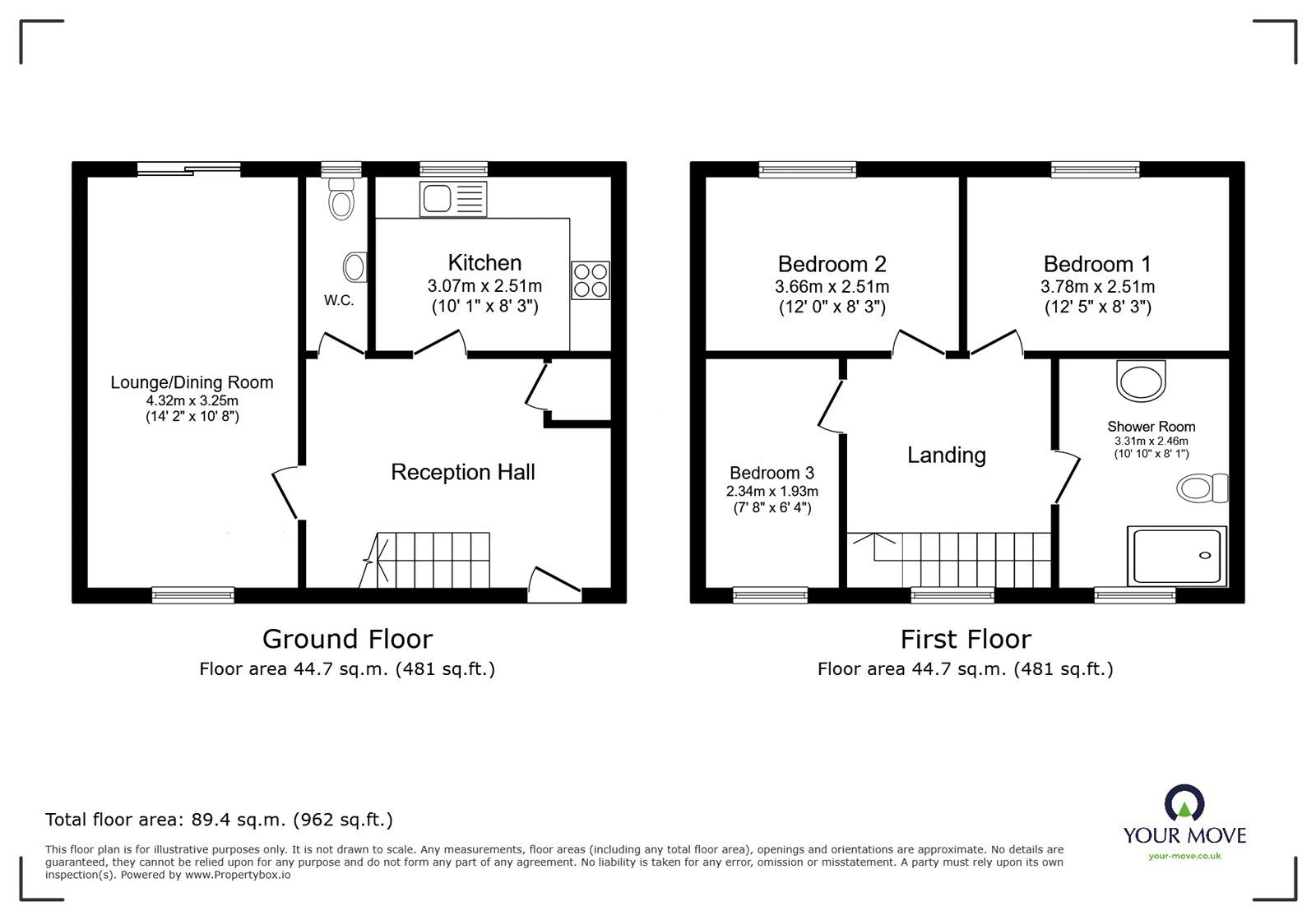Floorplan of 3 bedroom End Terrace House for sale, Lidster Close, Leicester, Leicestershire, LE5