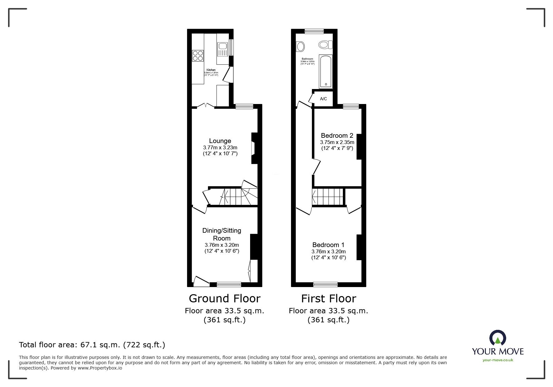 Floorplan of 2 bedroom Mid Terrace House for sale, North Street, Rothley, Leicestershire, LE7