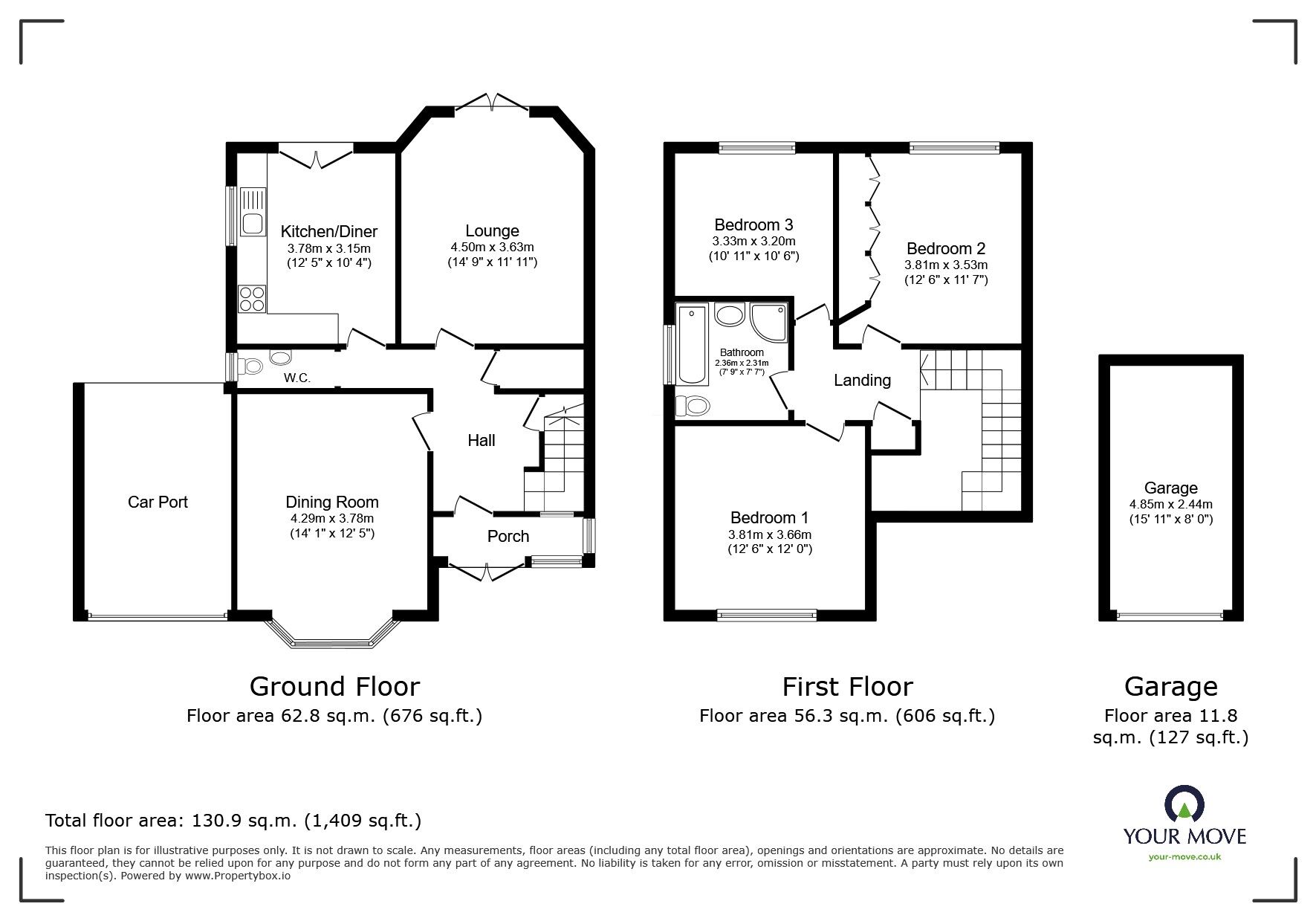 Floorplan of 3 bedroom Semi Detached House for sale, Welford Road, Leicester, Leicestershire, LE2
