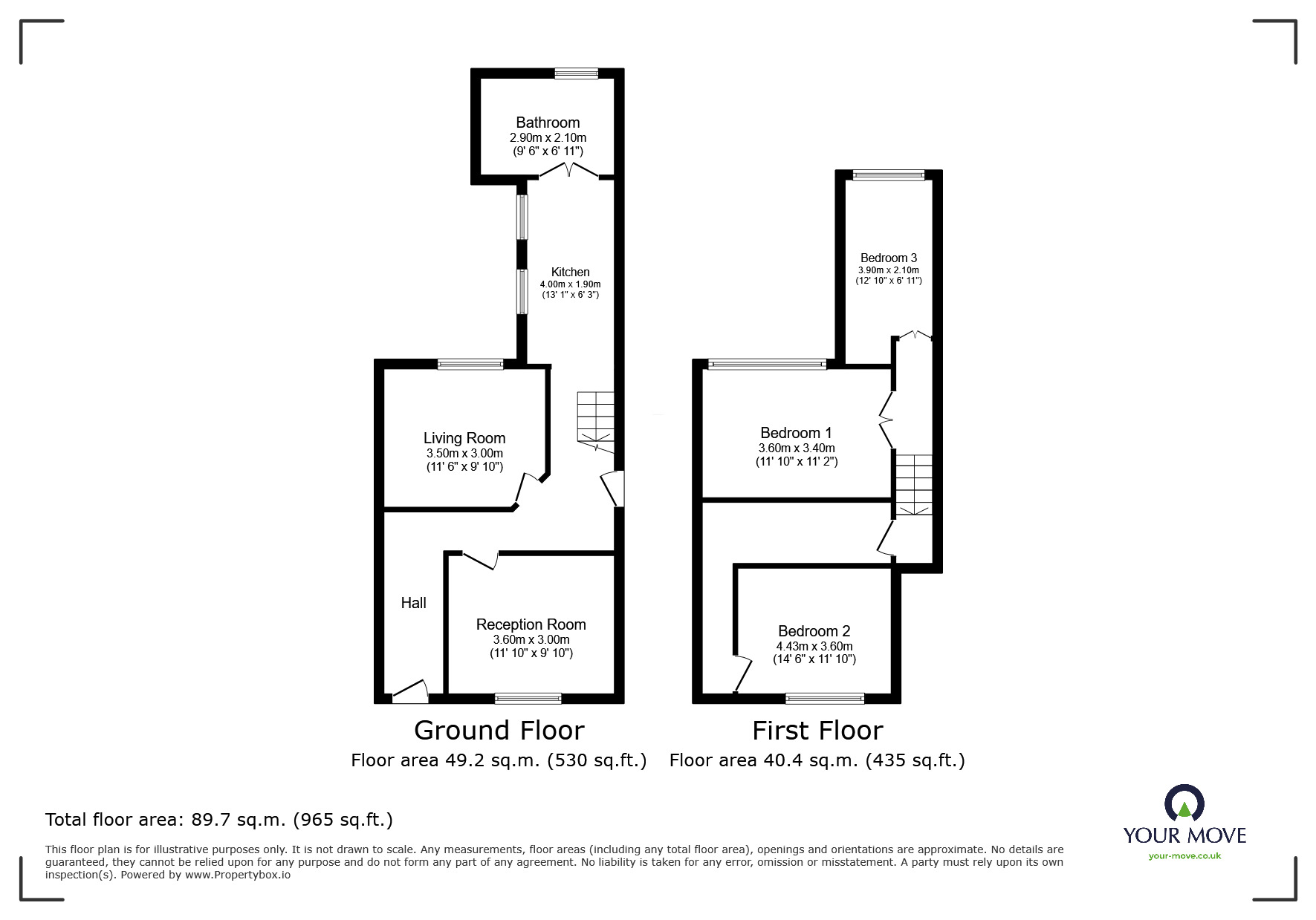 Floorplan of 3 bedroom Mid Terrace House to rent, Willow Brook Road, Leicester, Leicestershire, LE5