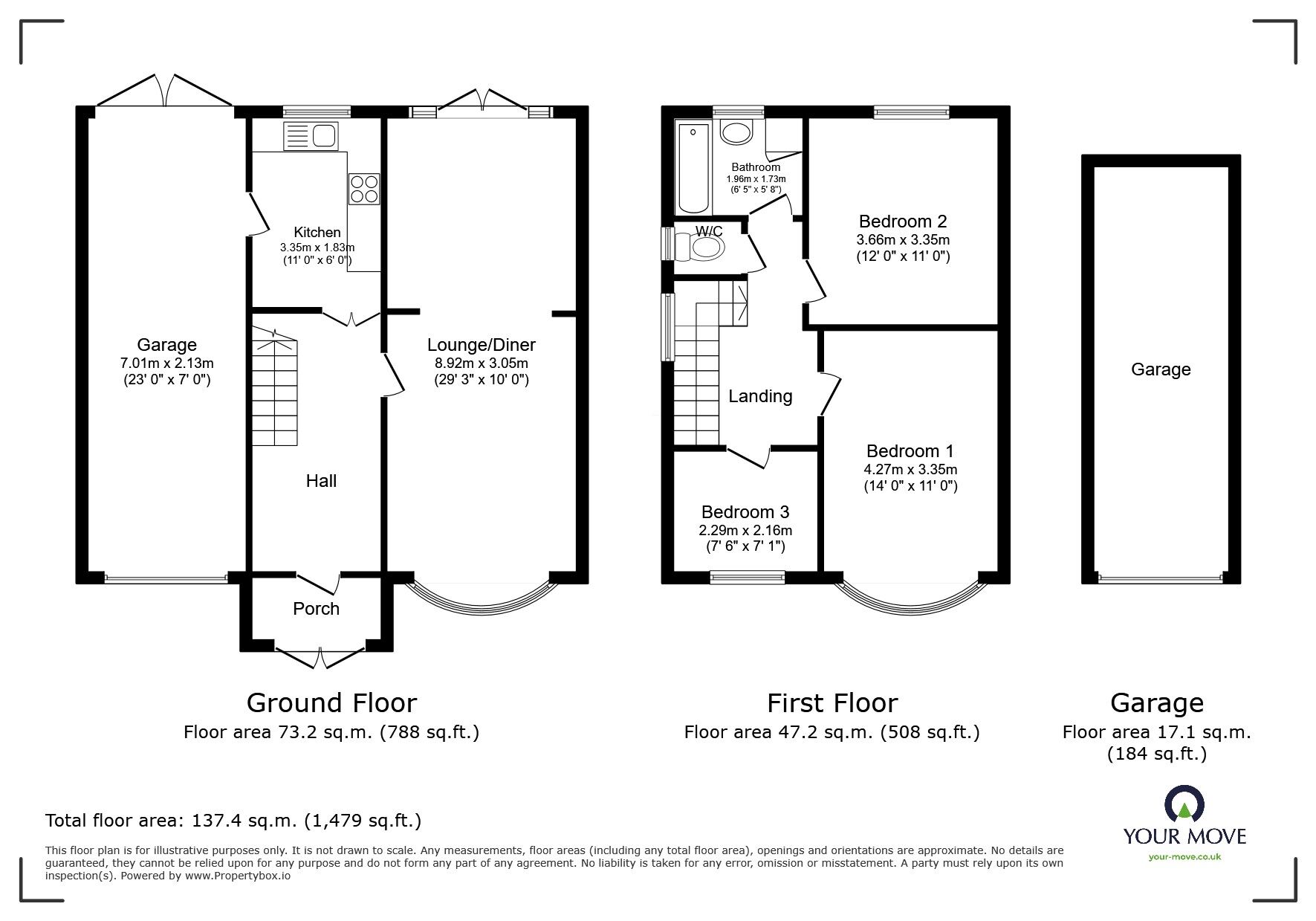 Floorplan of 3 bedroom Semi Detached House for sale, Shakespeare Drive, Leicester, Leicestershire, LE3