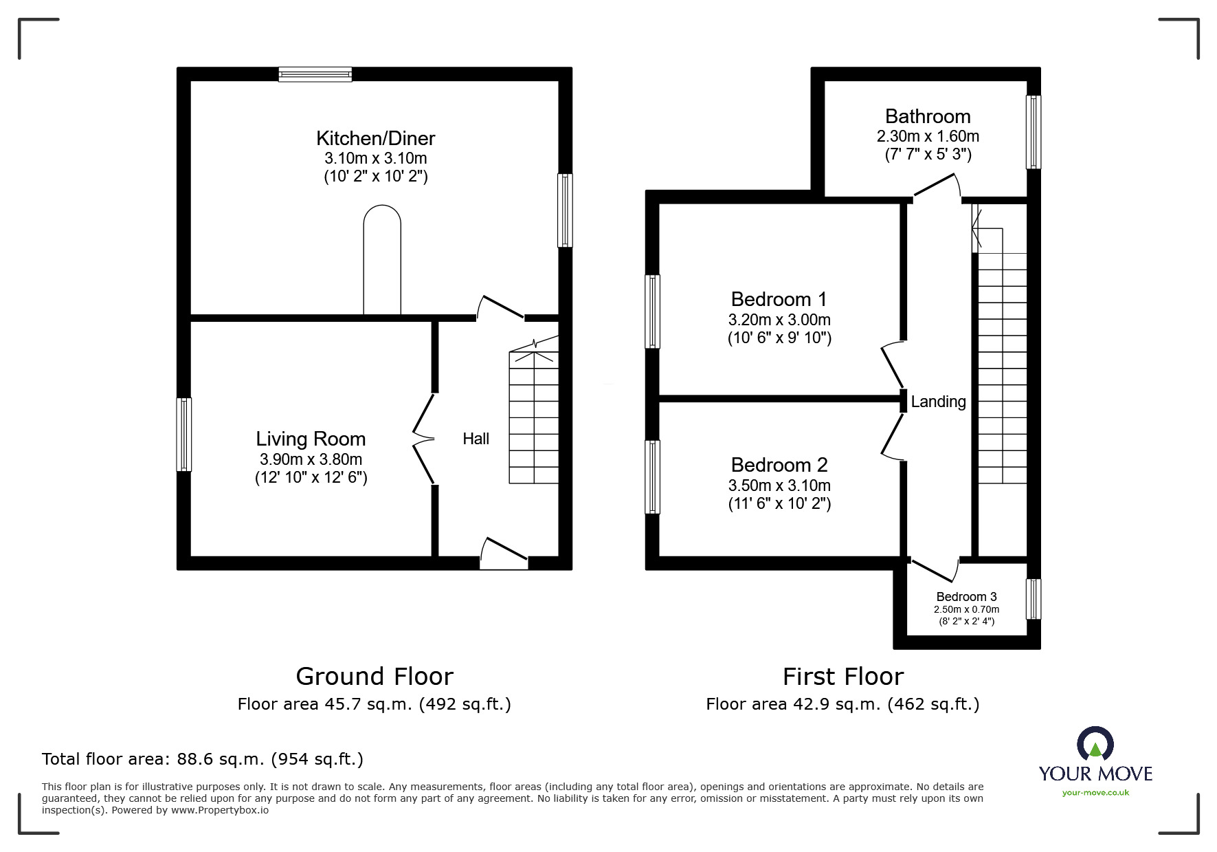 Floorplan of 3 bedroom Semi Detached House to rent, Pawley Gardens, Leicester, Leicestershire, LE2