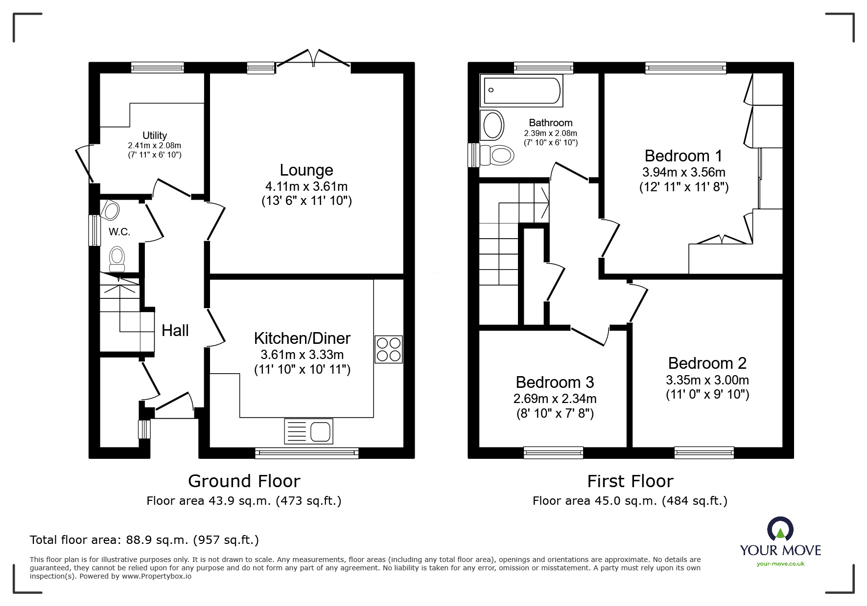 Floorplan of 3 bedroom Semi Detached House for sale, Tailby Avenue, Leicester, Leicestershire, LE5