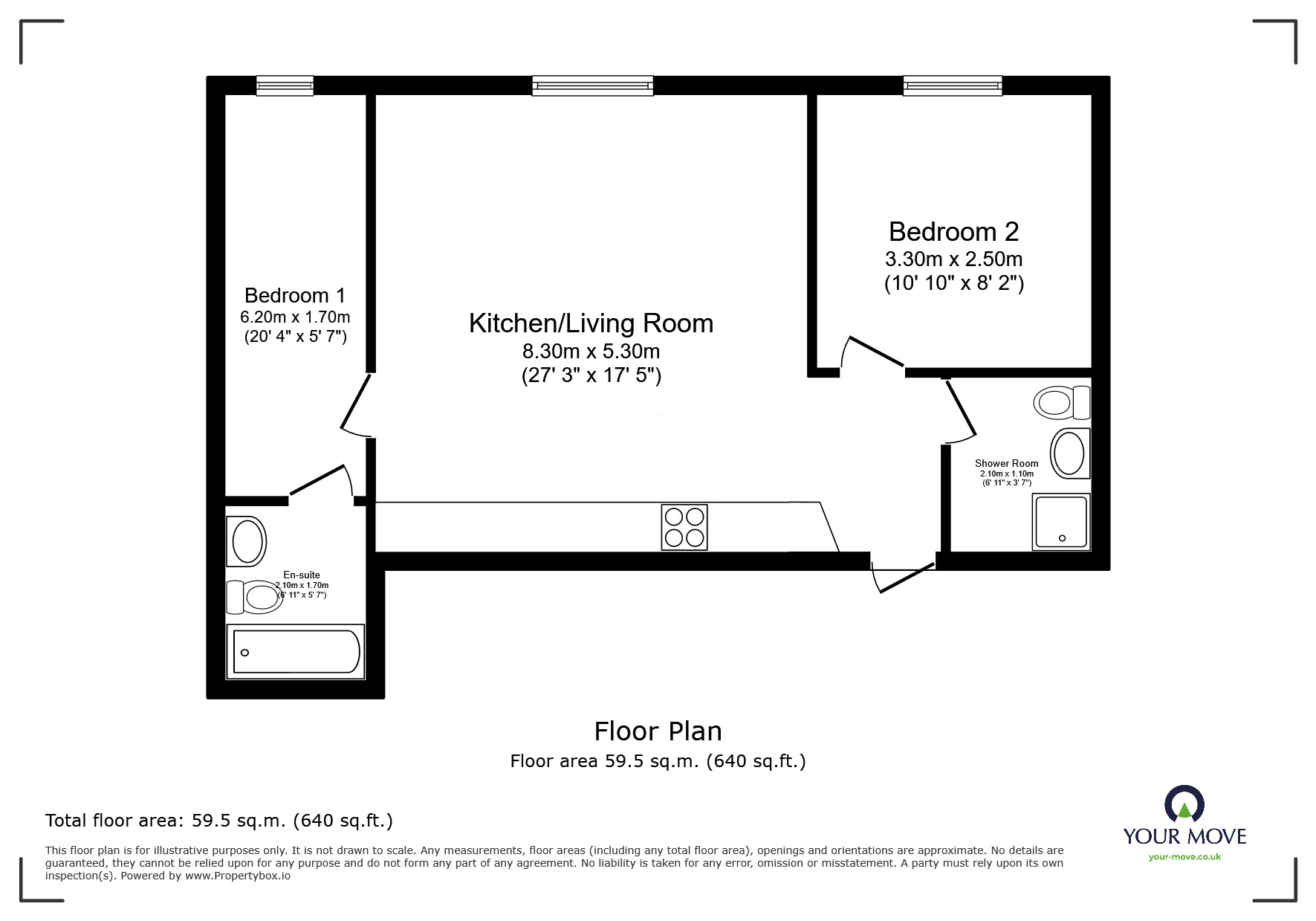 Floorplan of 2 bedroom House for sale, Wimbledon Street, Leicester, Leicestershire, LE1