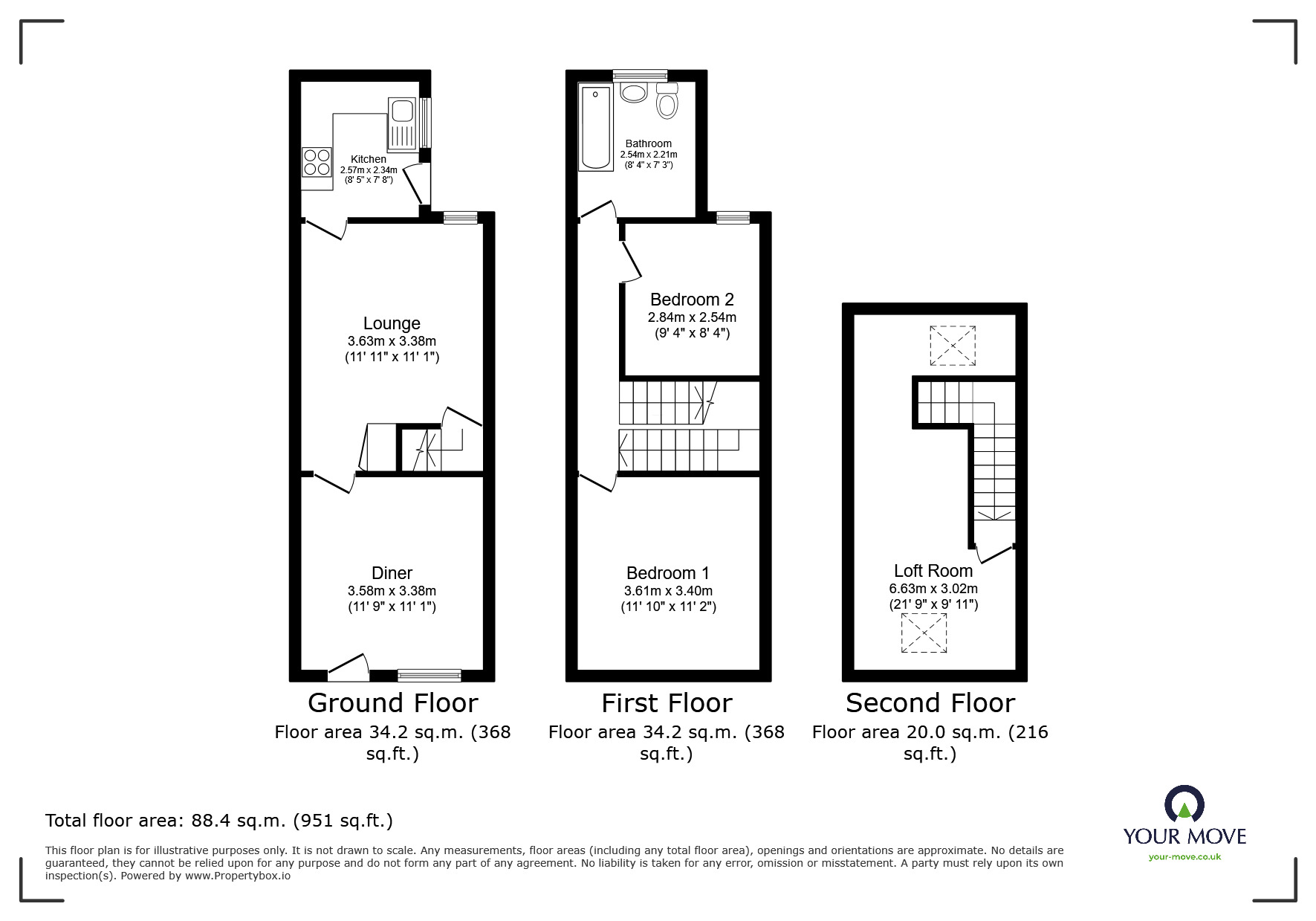 Floorplan of 2 bedroom Mid Terrace House for sale, Twycross Street, Leicester, LE2