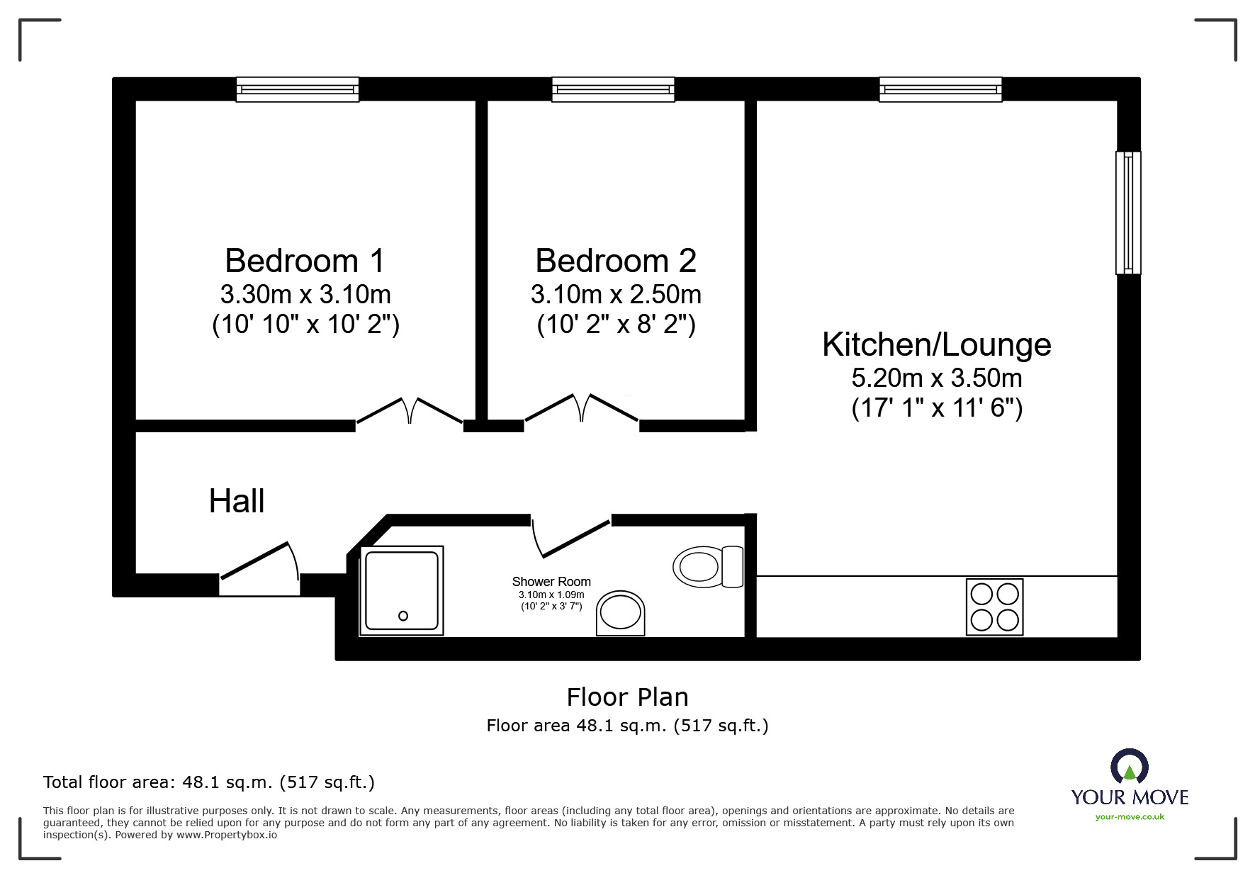Floorplan of 2 bedroom Flat to rent, Bailey View, Groby, Leicestershire, LE6