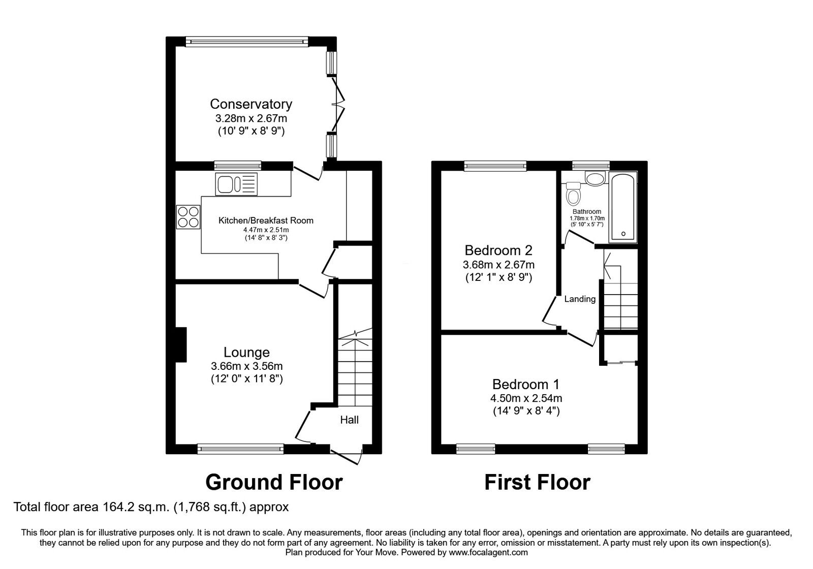 Floorplan of 2 bedroom Mid Terrace House for sale, Woodstock Road, Leicester, Leicestershire, LE4