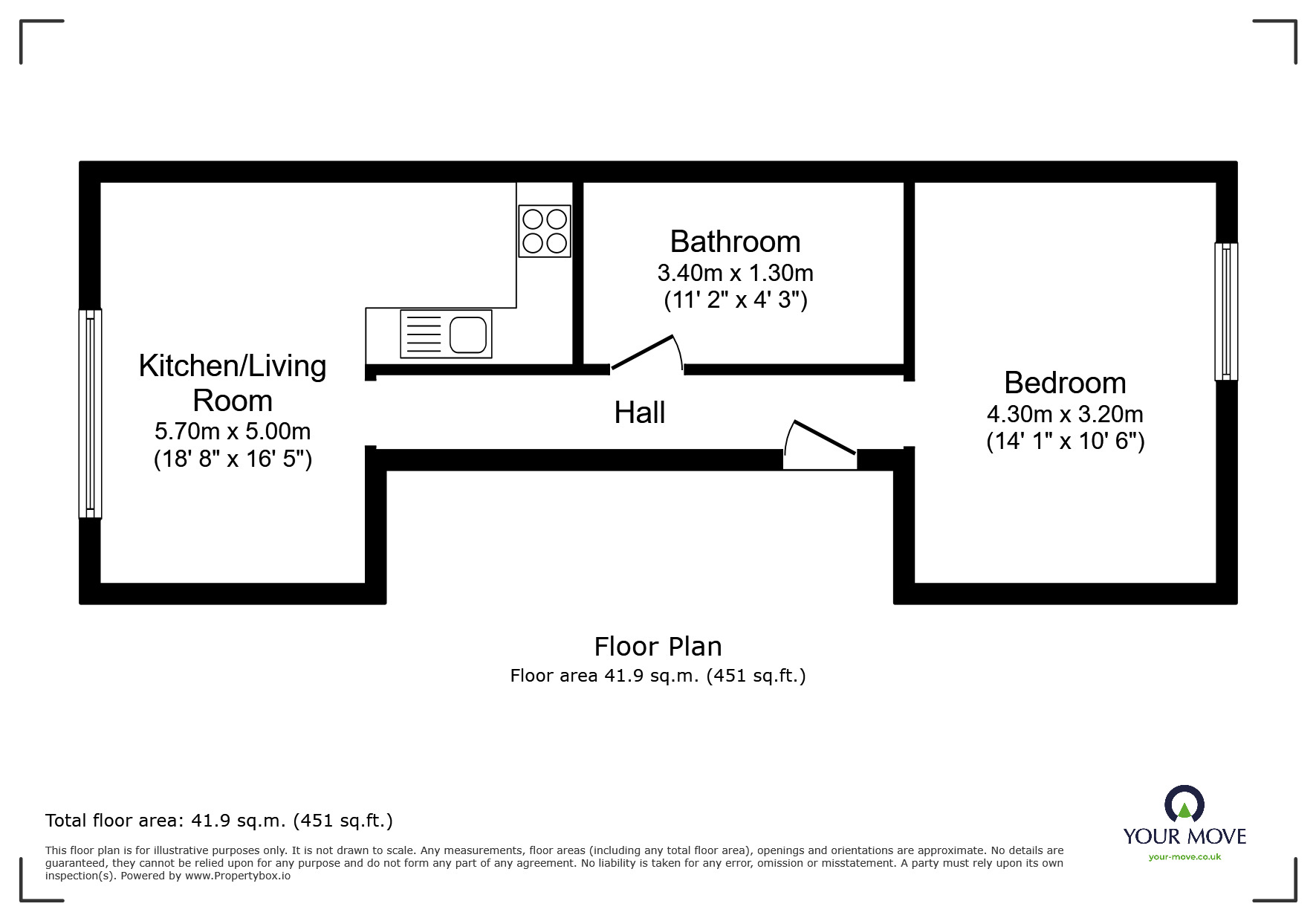 Floorplan of 1 bedroom Flat to rent, Fosse Road Central, Leicester, Leicestershire, LE3