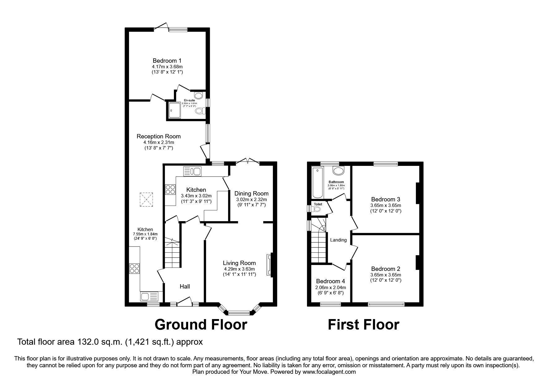 Floorplan of 4 bedroom Semi Detached House for sale, Liberty Road, Glenfield, Leicestershire, LE3