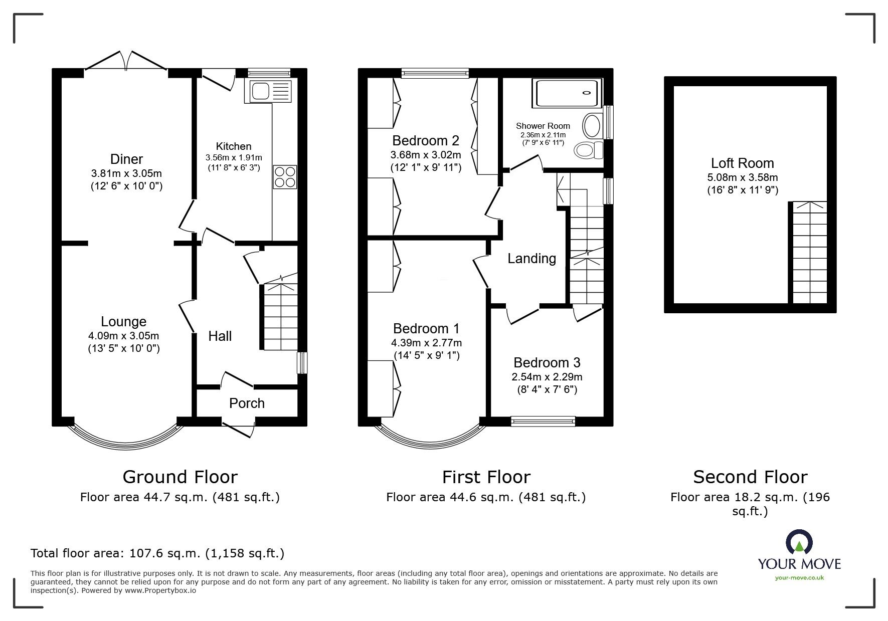 Floorplan of 3 bedroom Semi Detached House for sale, Cornwall Road, Leicester, Leicestershire, LE4