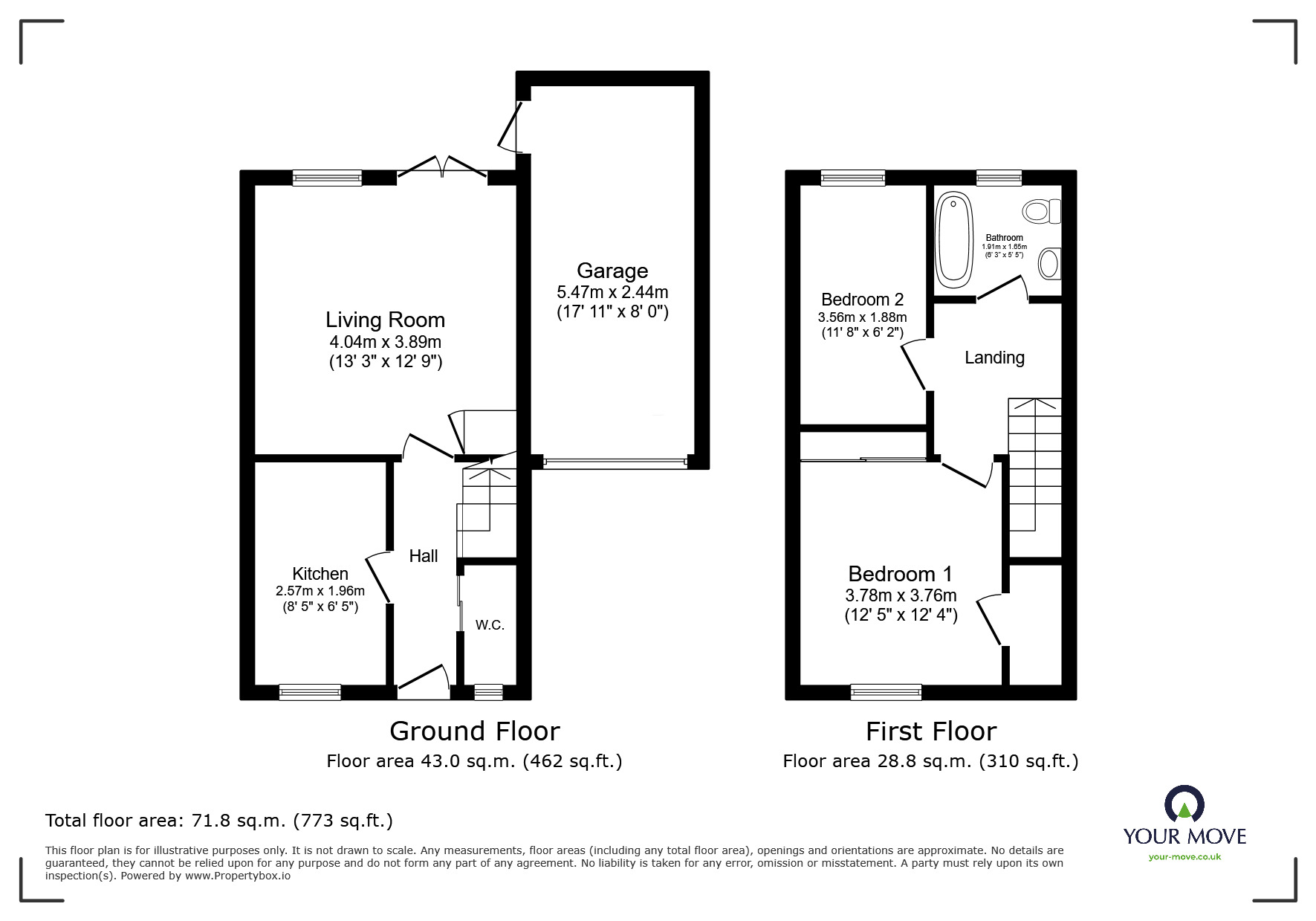 Floorplan of 2 bedroom Semi Detached House for sale, Carty Road, Hamilton, Leicester, LE5