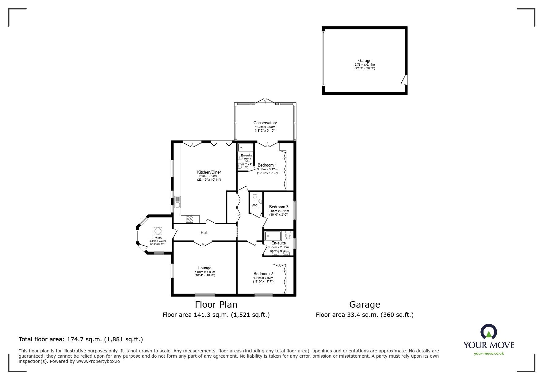 Floorplan of 3 bedroom Detached Bungalow for sale, Dominion Road, Glenfield, Leicestershire, LE3