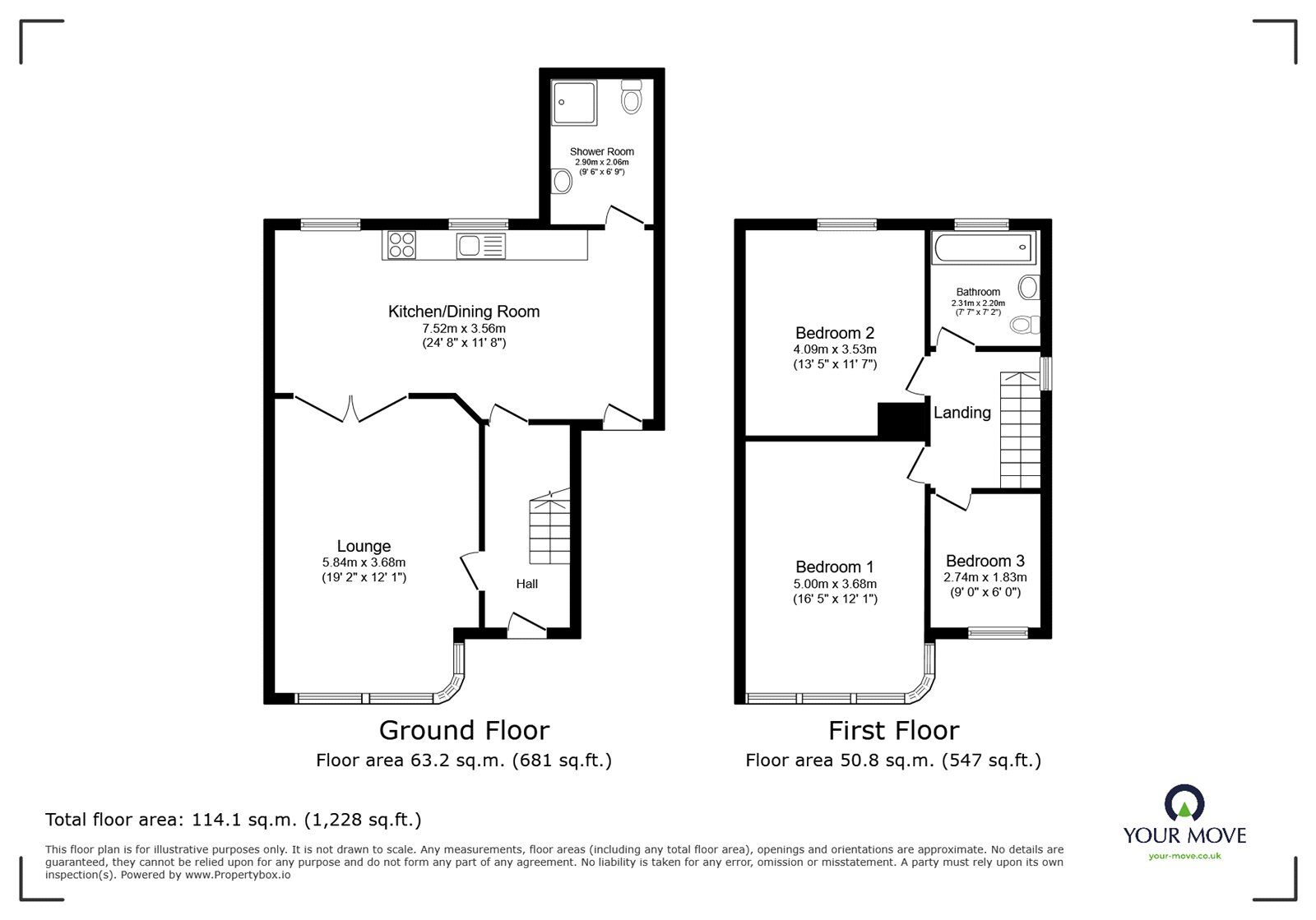 Floorplan of 3 bedroom Semi Detached House to rent, The Fairway, Blaby, Leicestershire, LE8