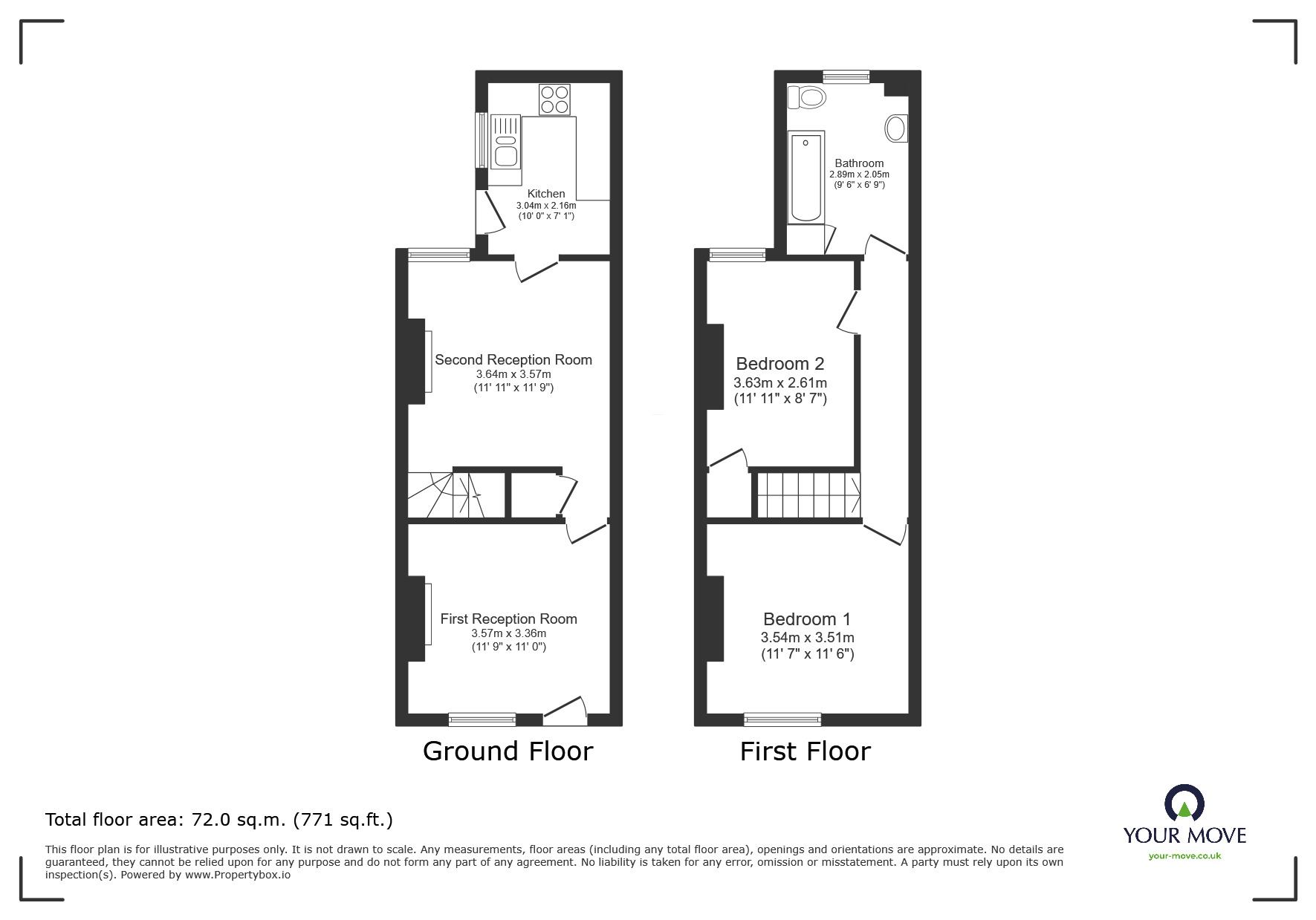 Floorplan of 2 bedroom Mid Terrace House for sale, Woodgon Road, Anstey, Leicestershire, LE7