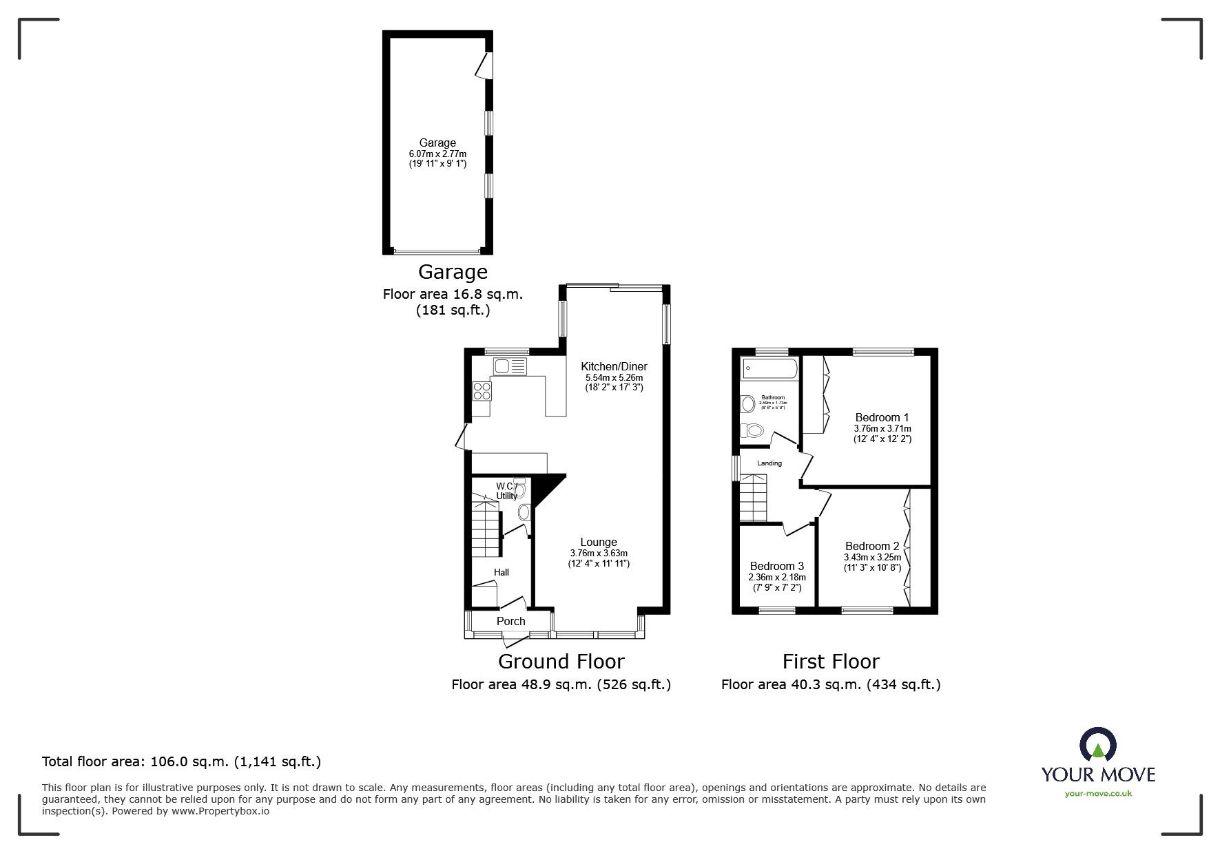 Floorplan of 3 bedroom Detached House for sale, Westover Road, Leicester, Leicestershire, LE3