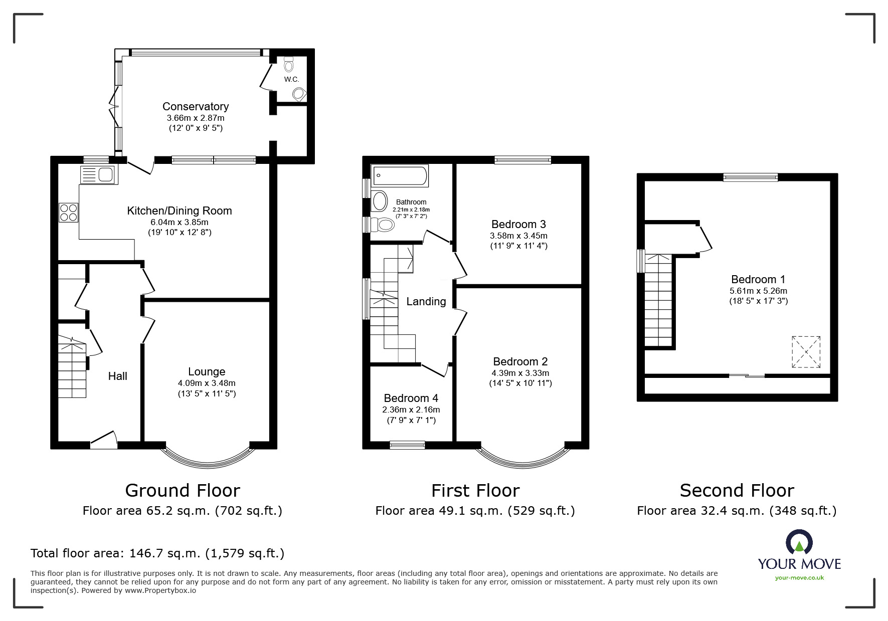 Floorplan of 4 bedroom Semi Detached House for sale, Glenfield Road, Leicester, Leicestershire, LE3