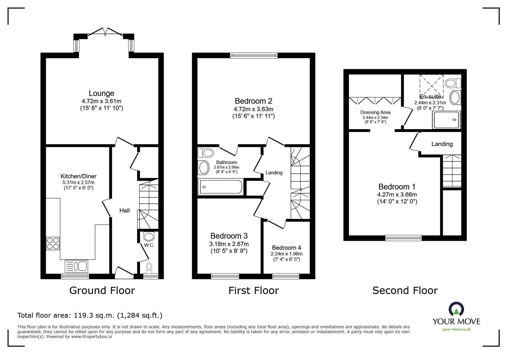 Floorplan of 4 bedroom End Terrace House for sale, Wainwright Avenue, Leicester, Leicester City, LE5