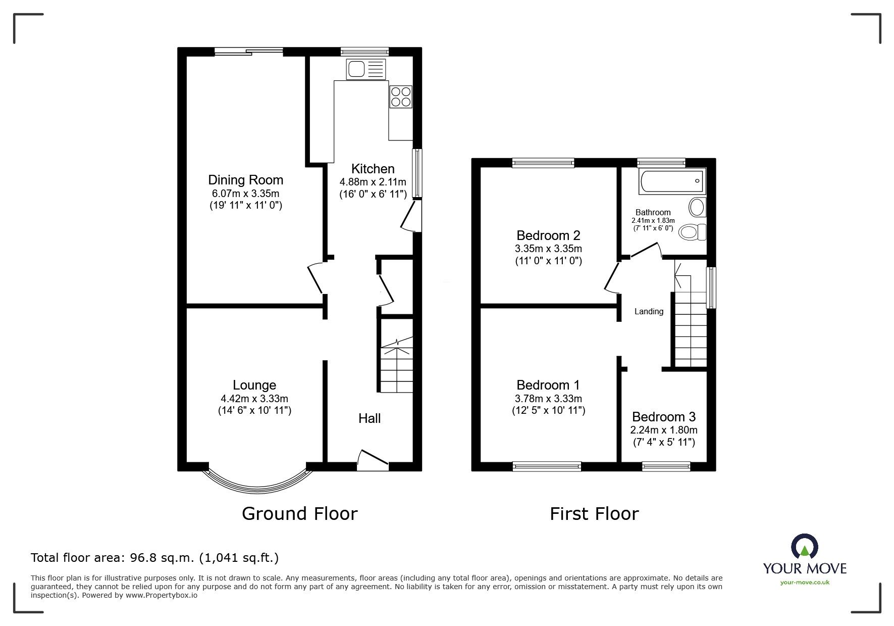 Floorplan of 3 bedroom Semi Detached House for sale, Oakland Avenue, Leicester, Leicestershire, LE4