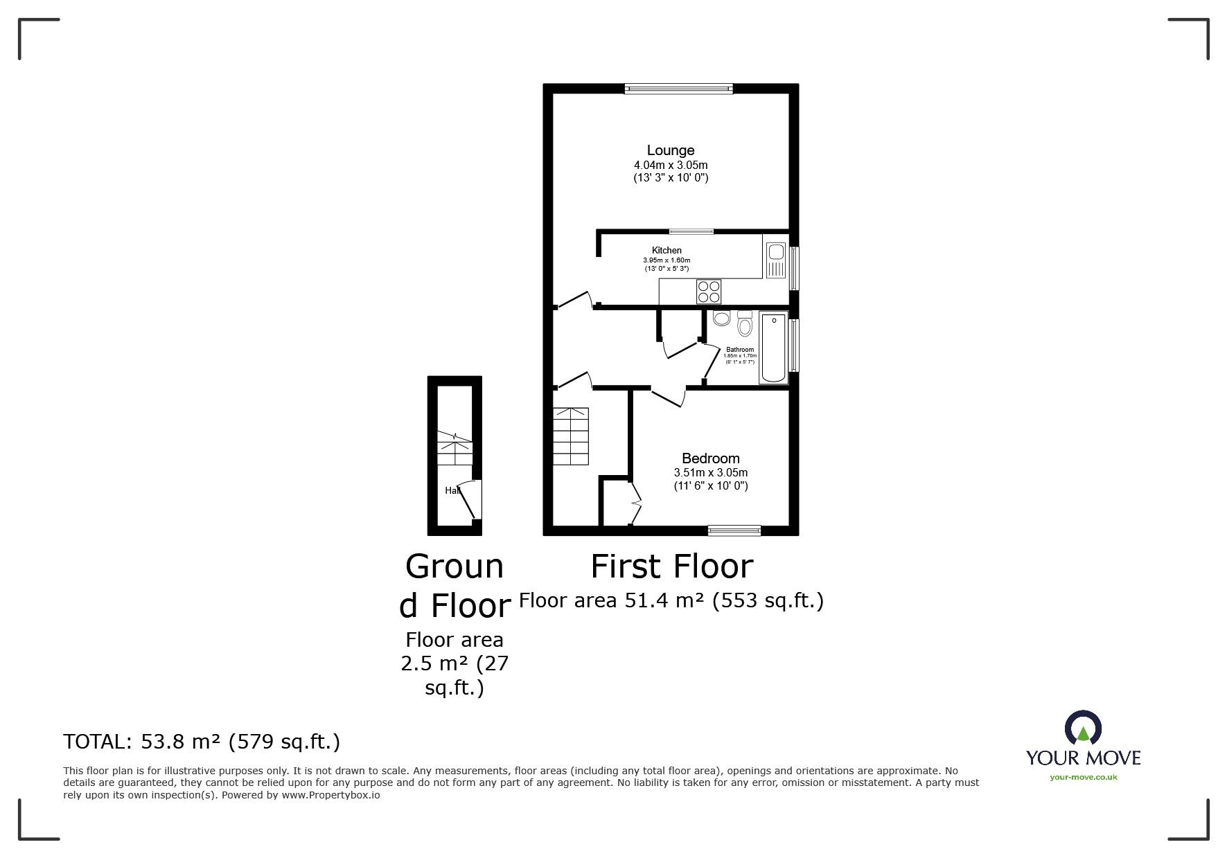 Floorplan of 1 bedroom Flat to rent, Blackthorn Drive, Leicester, Leicestershire, LE4