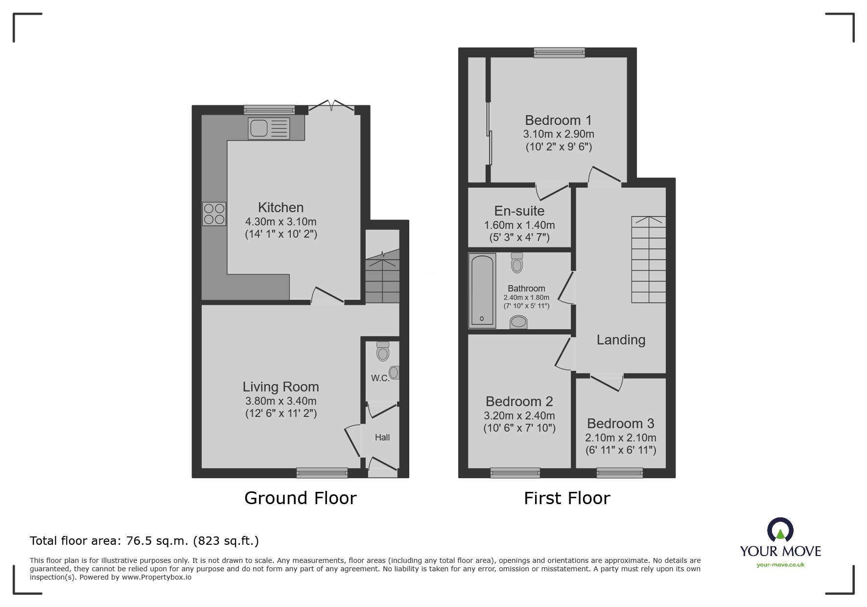 Floorplan of 3 bedroom Semi Detached House to rent, Loughland Close, Blaby, Leicestershire, LE8