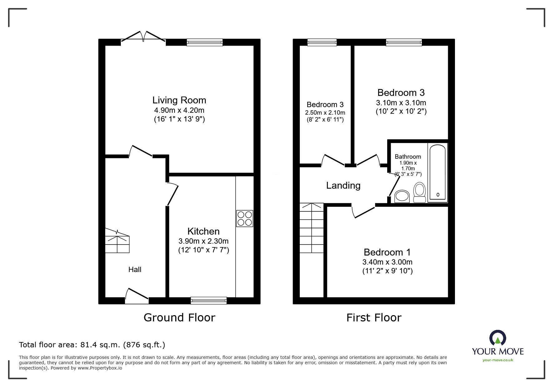 Floorplan of 3 bedroom Mid Terrace House to rent, Clarendon Park Road, Leicester, Leicestershire, LE2
