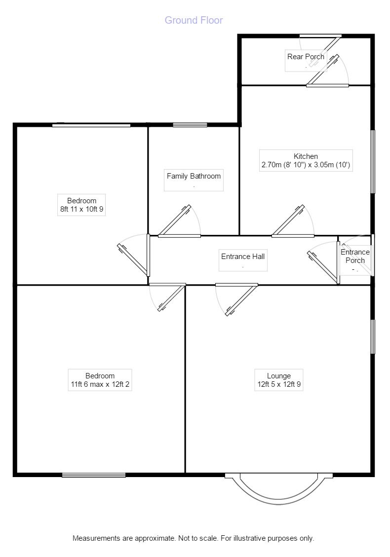 Floorplan of 2 bedroom Semi Detached Bungalow to rent, Norfolk Road, Wigston, Leicestershire, LE18