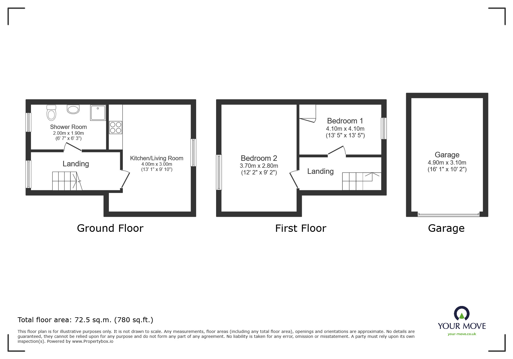 Floorplan of 2 bedroom Mid Terrace House to rent, Telford Way, Leicester, Leicestershire, LE5