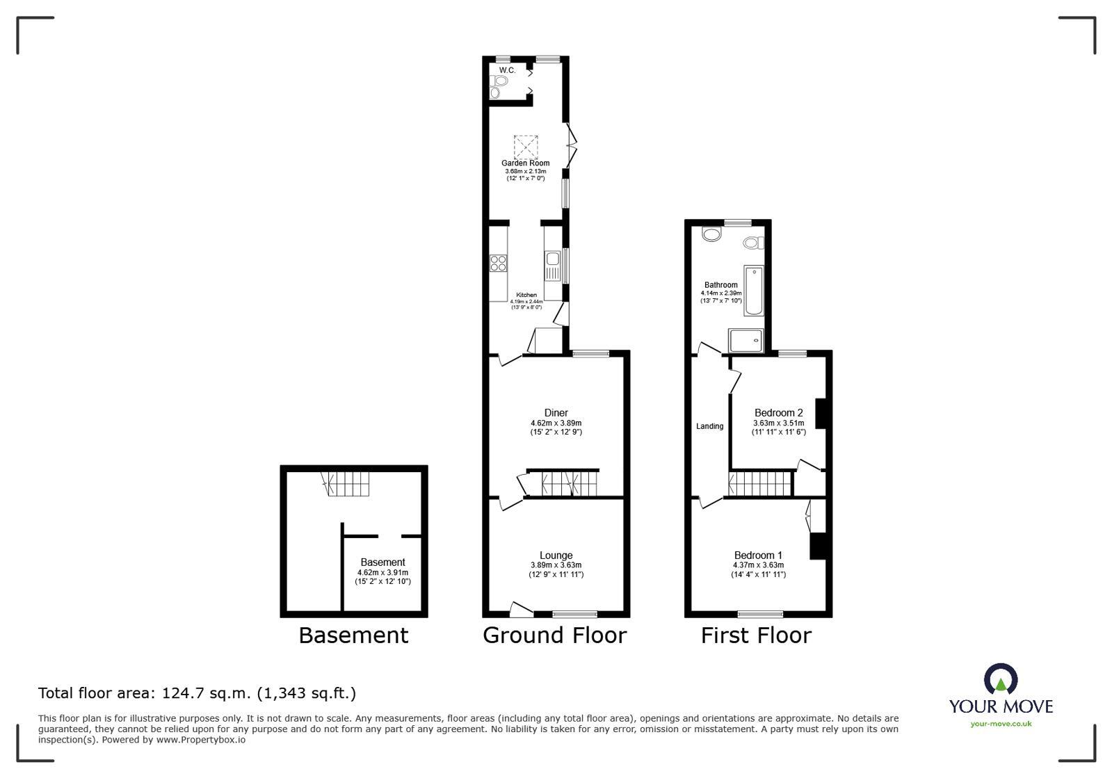 Floorplan of 2 bedroom Semi Detached House for sale, Tudor Road, Leicester, Leicestershire, LE3