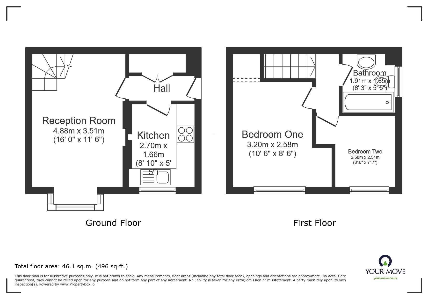 Floorplan of 2 bedroom Mid Terrace House for sale, Windsor Avenue, Groby, Leicestershire, LE6