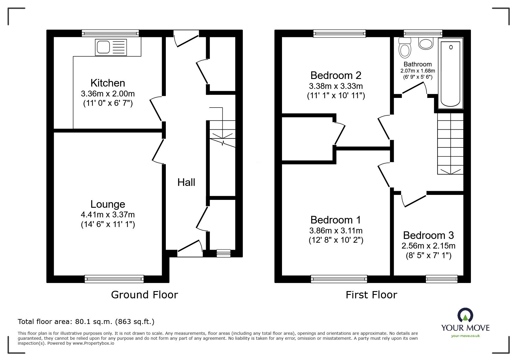 Floorplan of 3 bedroom Mid Terrace House for sale, Tomlin Road, Leicester, Leicestershire, LE4