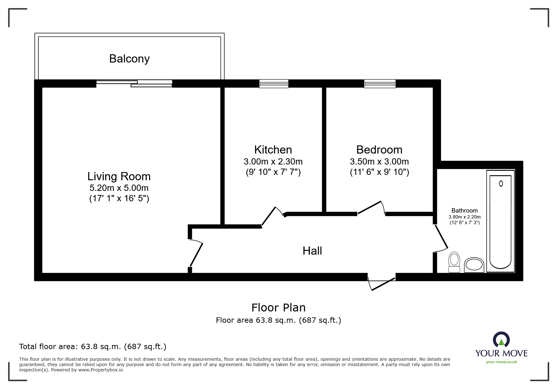 Floorplan of 1 bedroom Flat to rent, Watkin Road, Leicester, Leicestershire, LE2