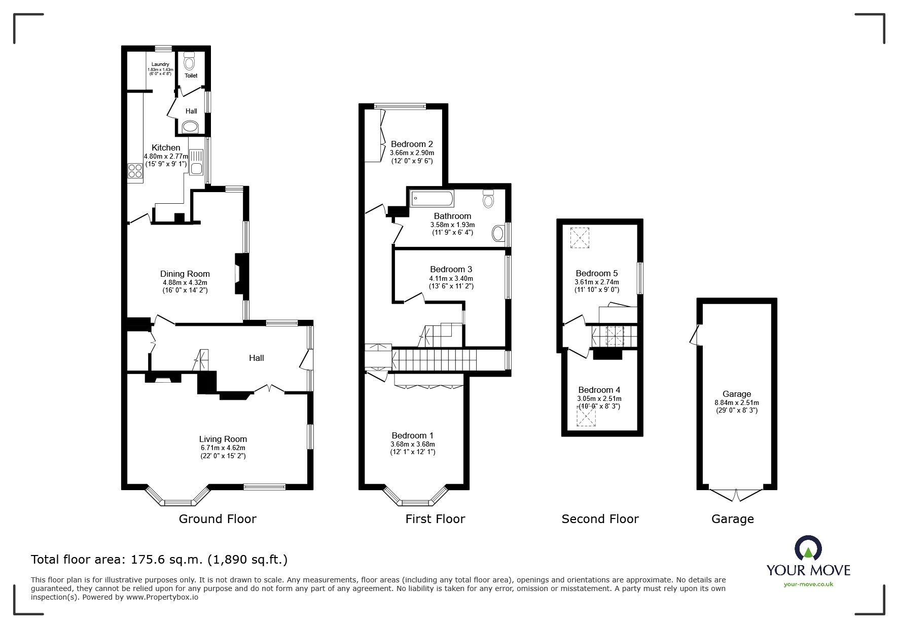 Floorplan of 5 bedroom Semi Detached House for sale, Meadhurst Road, Leicester, Leicestershire, LE3