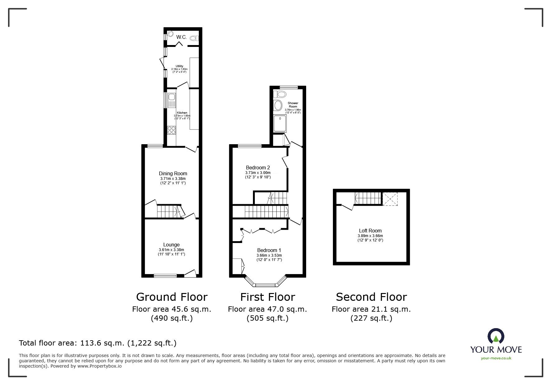Floorplan of 2 bedroom Mid Terrace House for sale, Wolverton Road, Leicester, Leicestershire, LE3