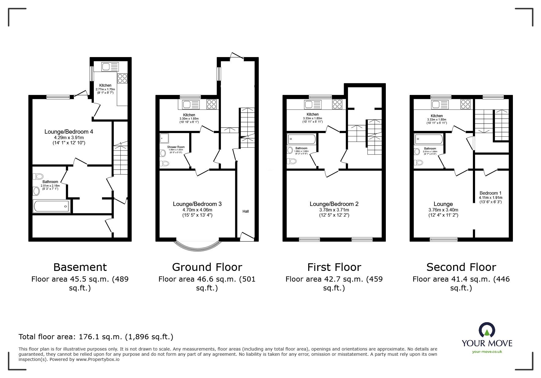 Floorplan of 4 bedroom End Terrace House for sale, Turner Street, Leicester, Leicestershire, LE1
