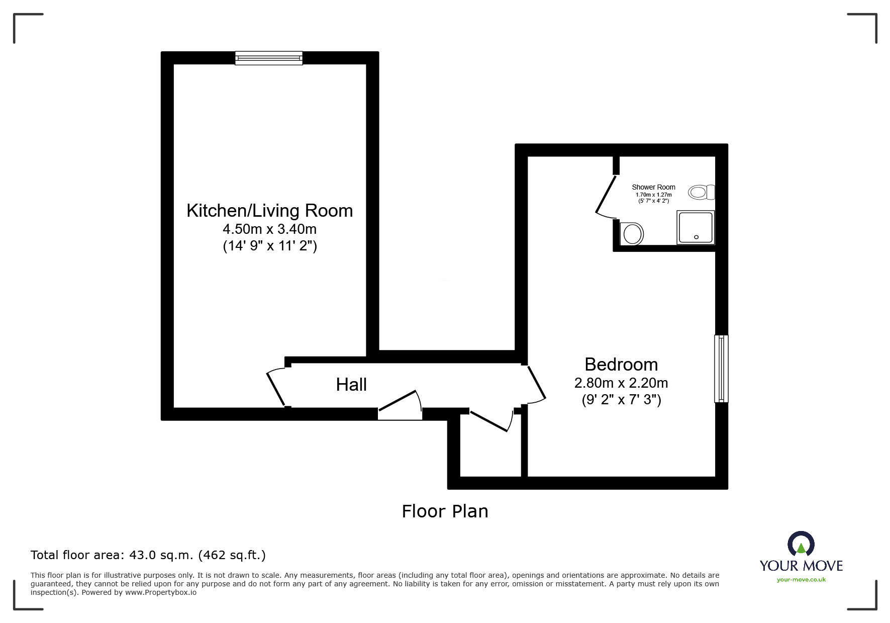 Floorplan of 1 bedroom Flat to rent, Saxby Street, Leicester, Leicestershire, LE2