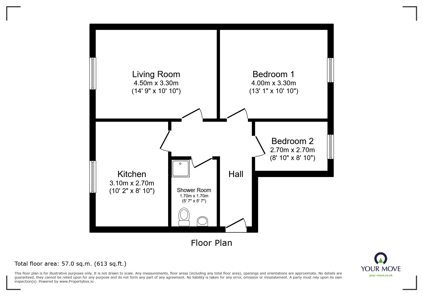 Floorplan of 2 bedroom Semi Detached Bungalow to rent, Nene Drive, Oadby, Leicestershire, LE2