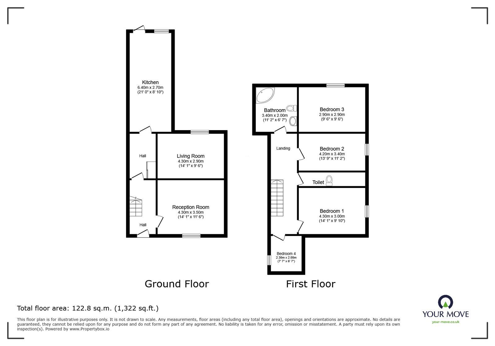 Floorplan of 4 bedroom Mid Terrace House for sale, Daneshill Road, Leicester, Leicestershire, LE3